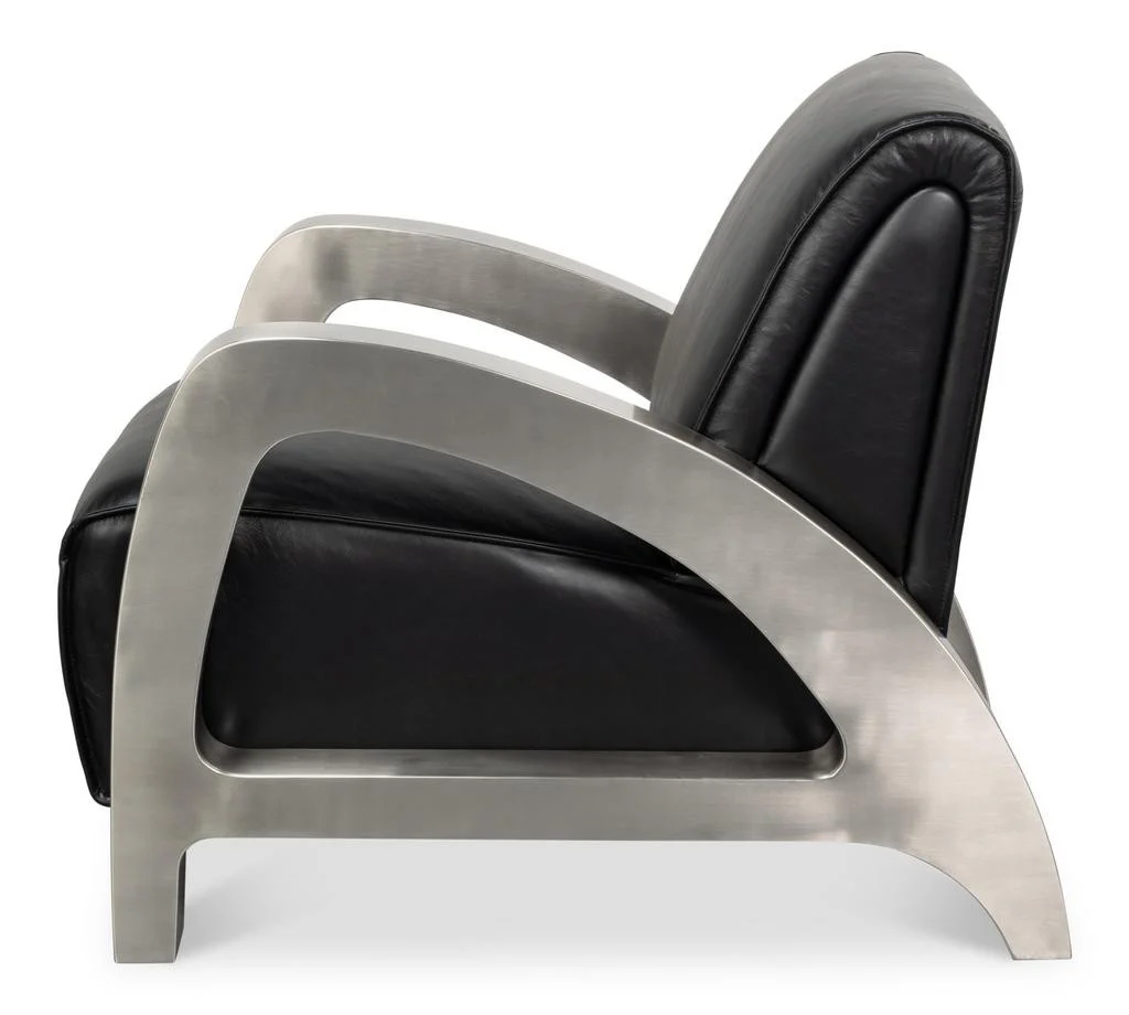 Carlisle Black Leather Armchair - Image 2