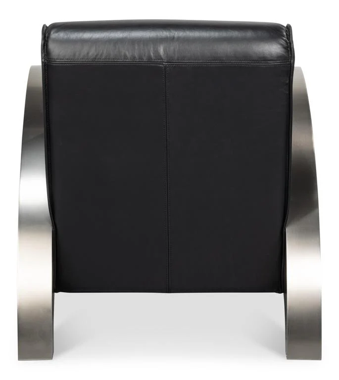 Carlisle Black Leather Armchair - Image 4