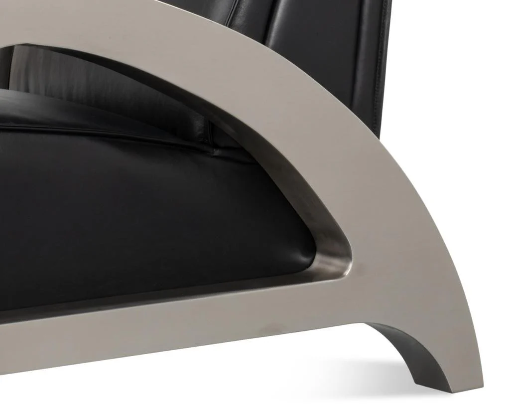 Carlisle Black Leather Armchair - Image 9