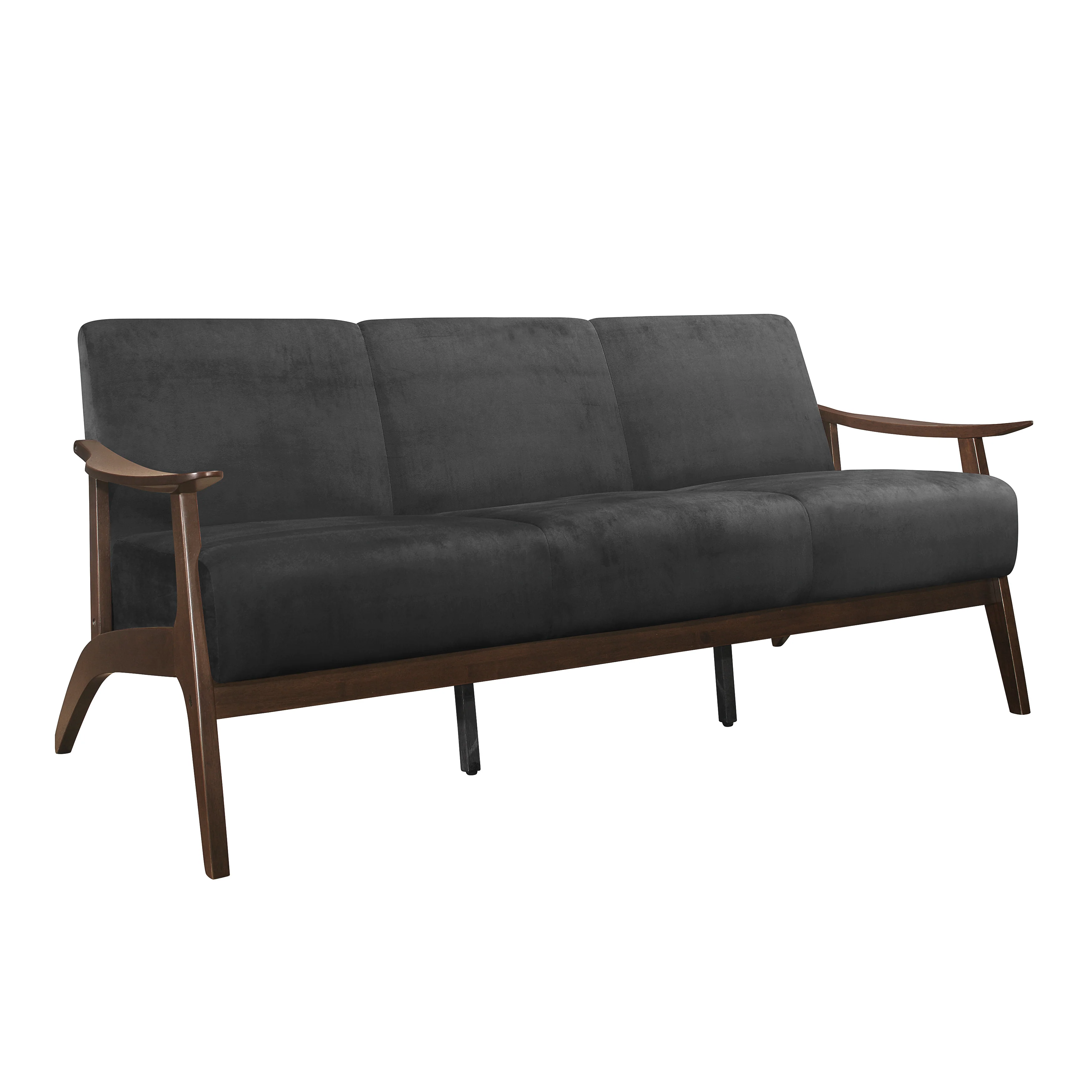 Carlson Dark Walnut / Dark Gray Sofa & Loveseat - Image 3