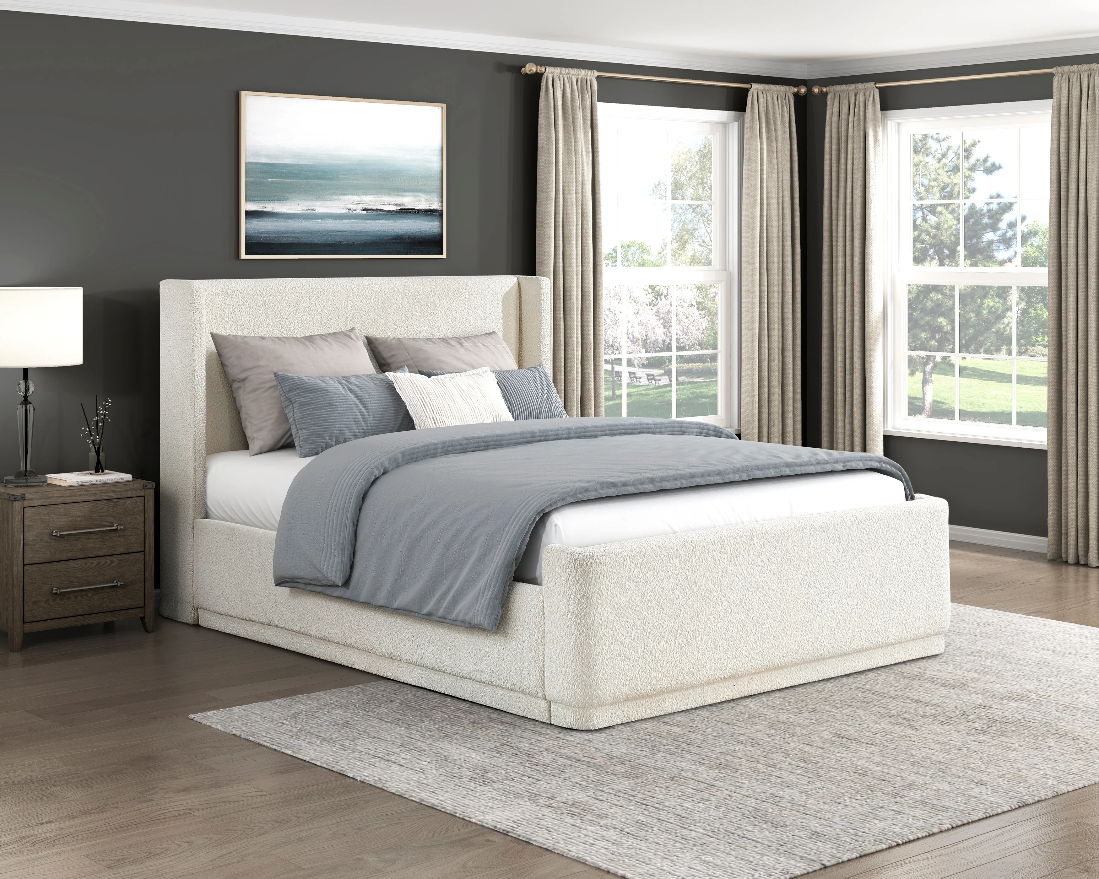 Carmel Beige California King Platform Bed - Image 4