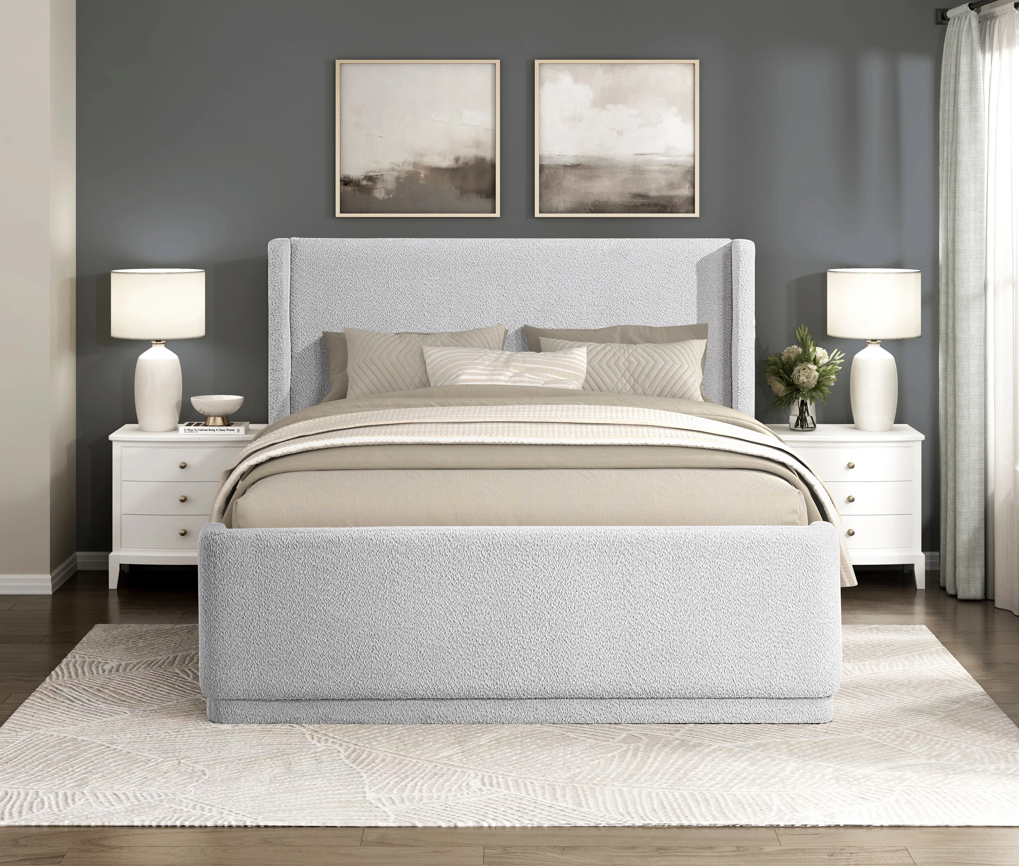 Carmel Light Gray California King Platform Bed - Image 4