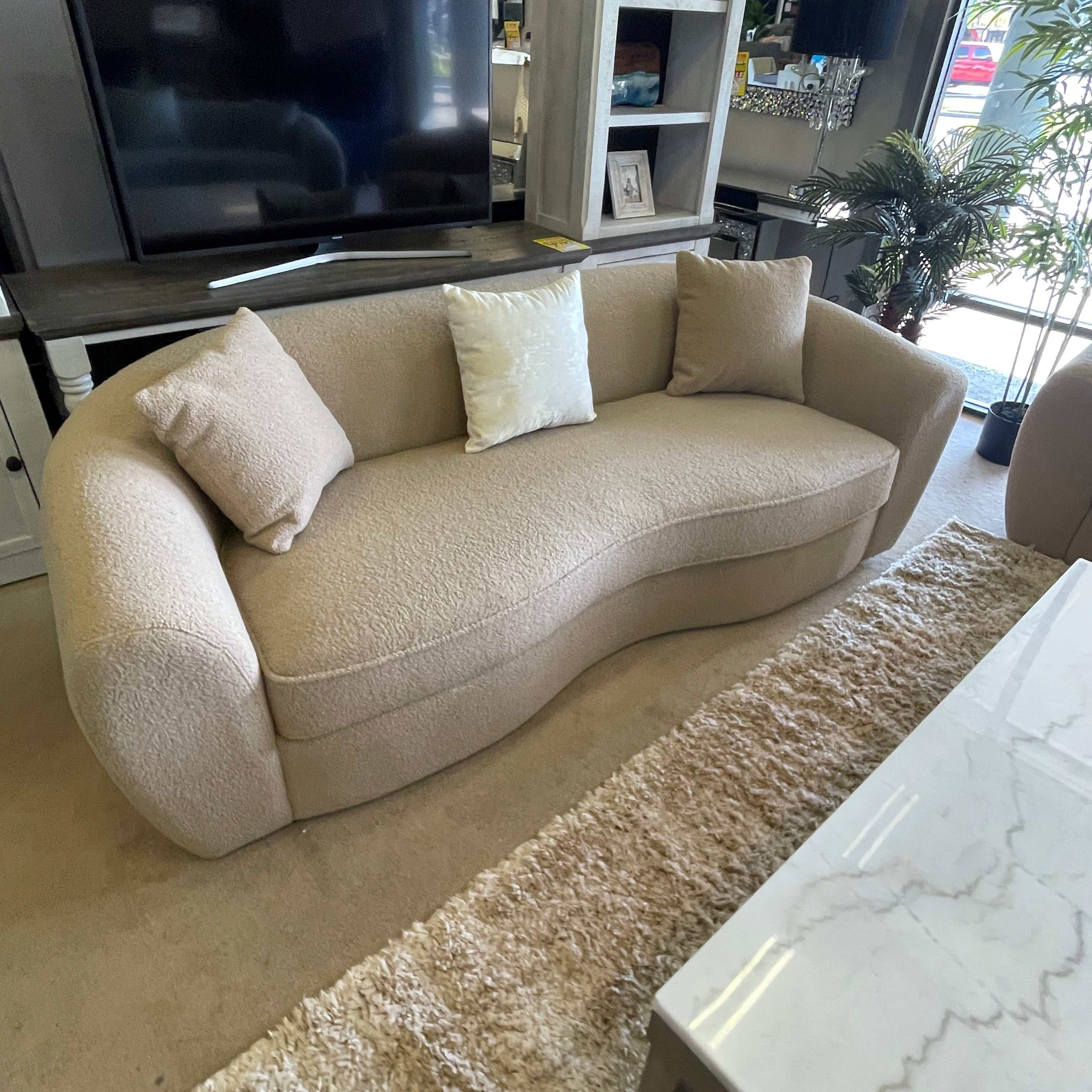 Carmel Mocha Bouclé Sofa - Image 4