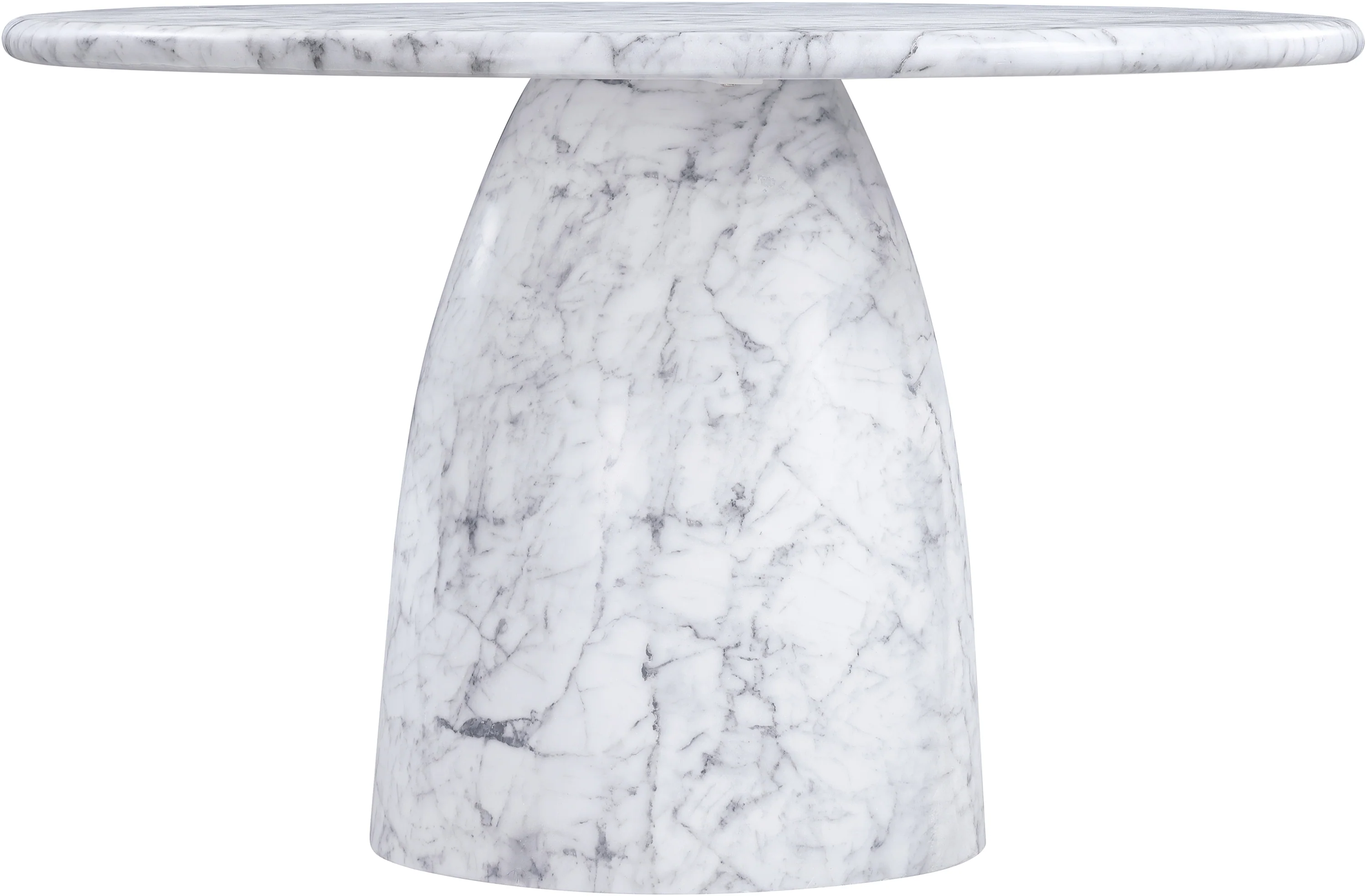 Carmel White 48.5" Marble Finish Concrete Indoor / Outdoor Dining Table - Image 3