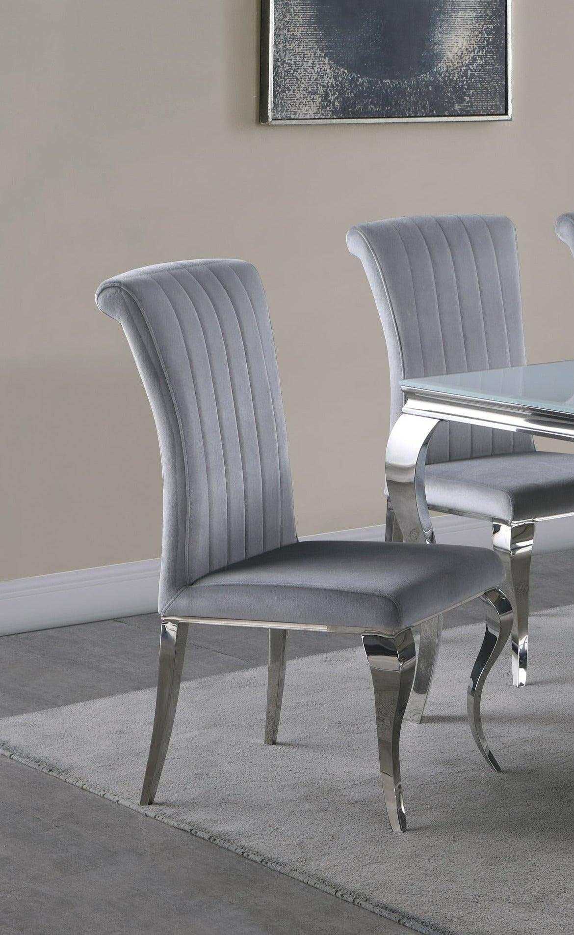 Carone Gray & Chrome Side Chairs (Set of 4) - Image 3