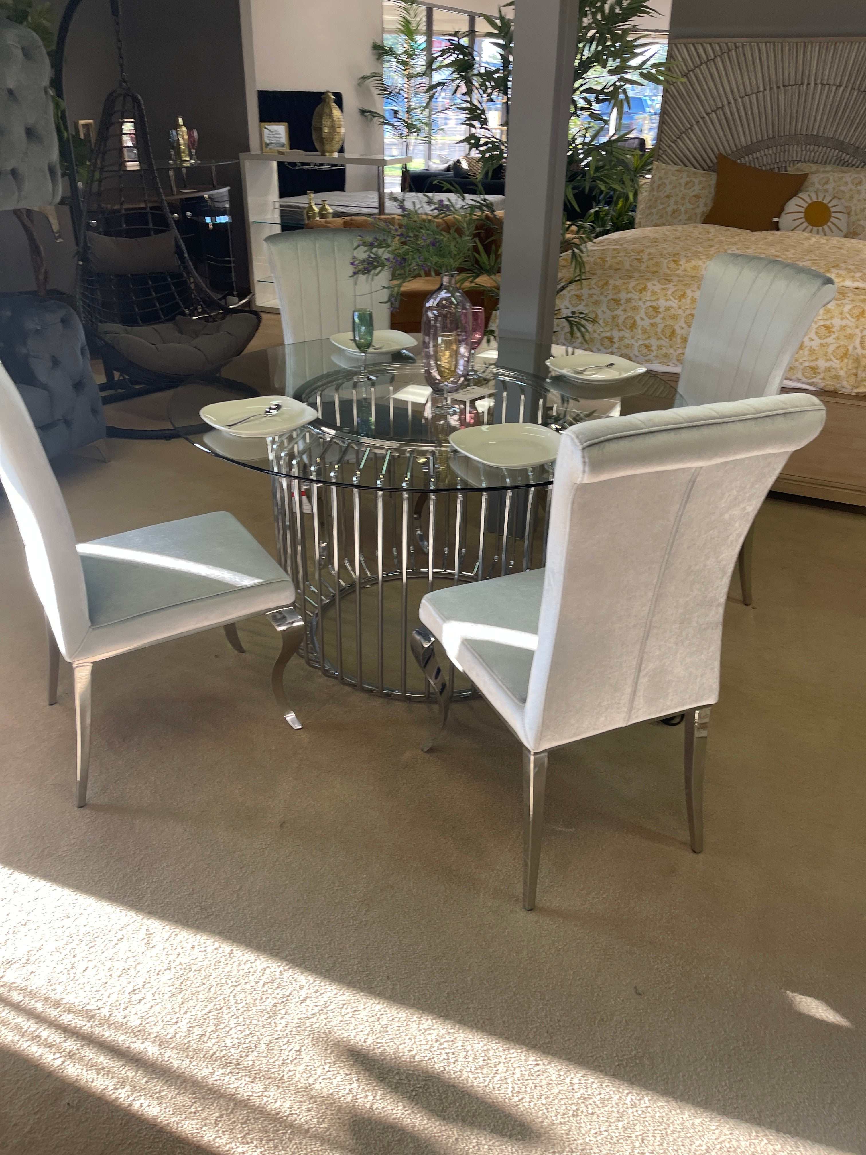 Carone Gray & Chrome Side Chairs (Set of 4) - Image 6