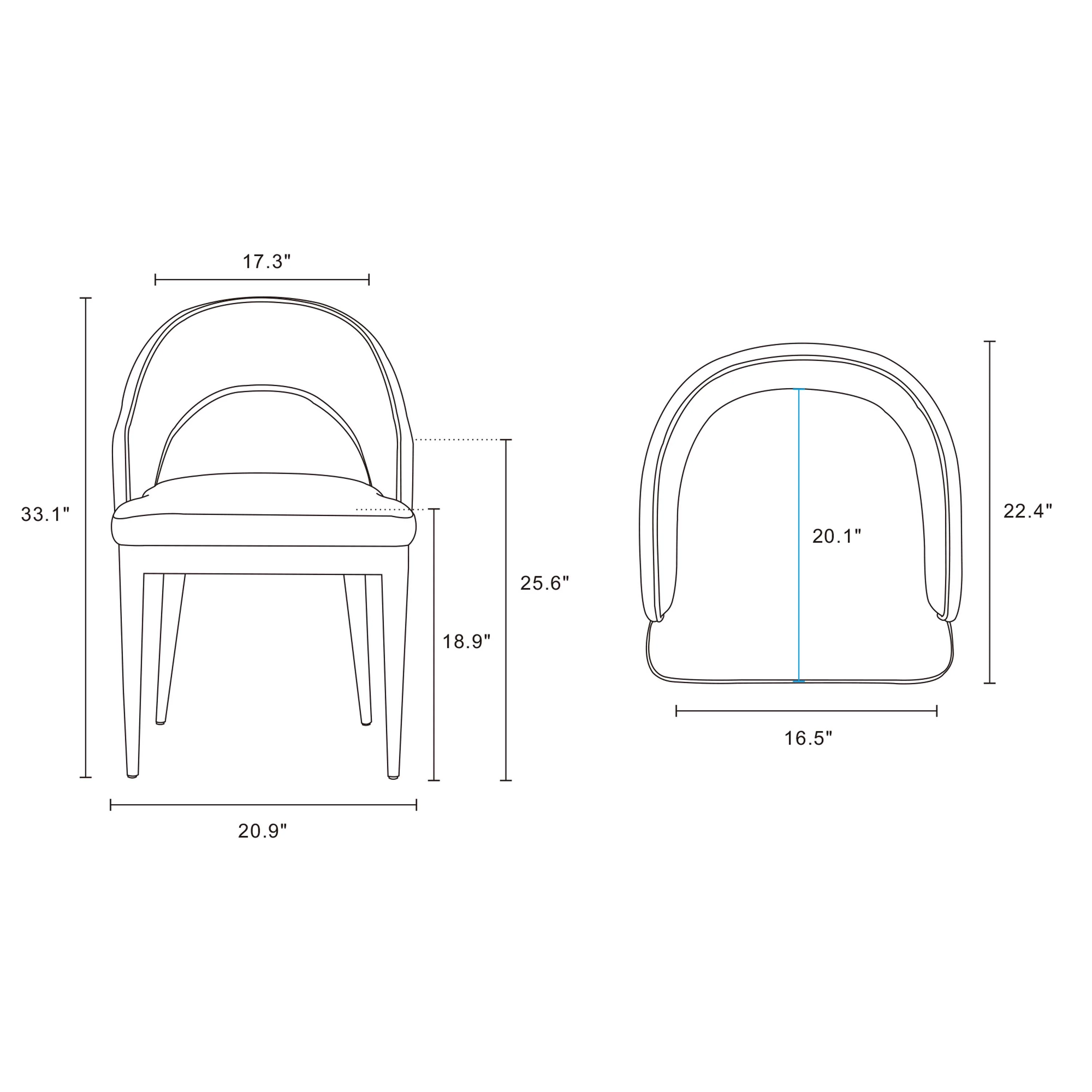 Carrington Dining Armchair in Midnight Blue (set of 2) - Image 3