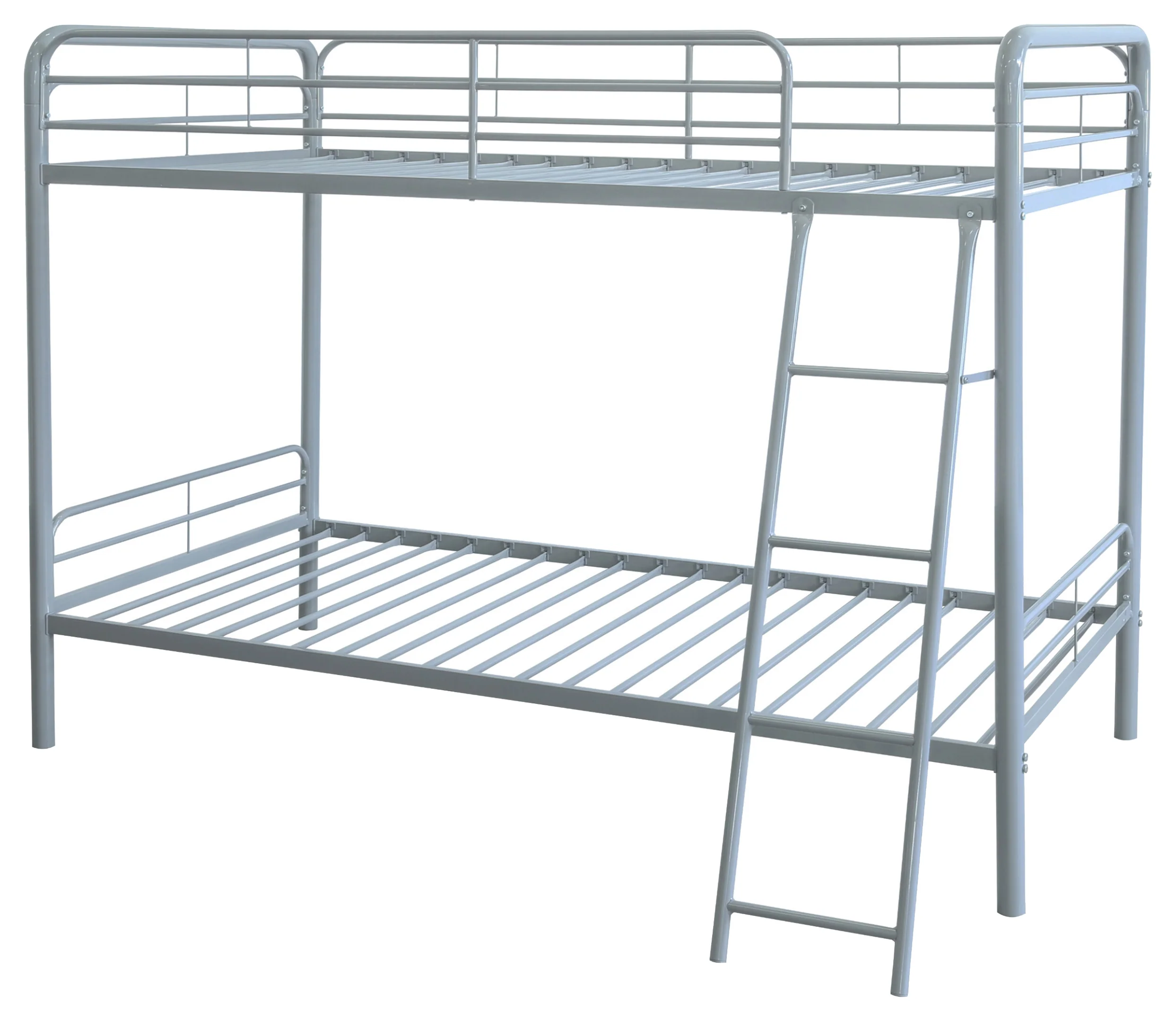 Carson Glossy Silver Metal Twin Over Twin Bunk Bed - Image 5