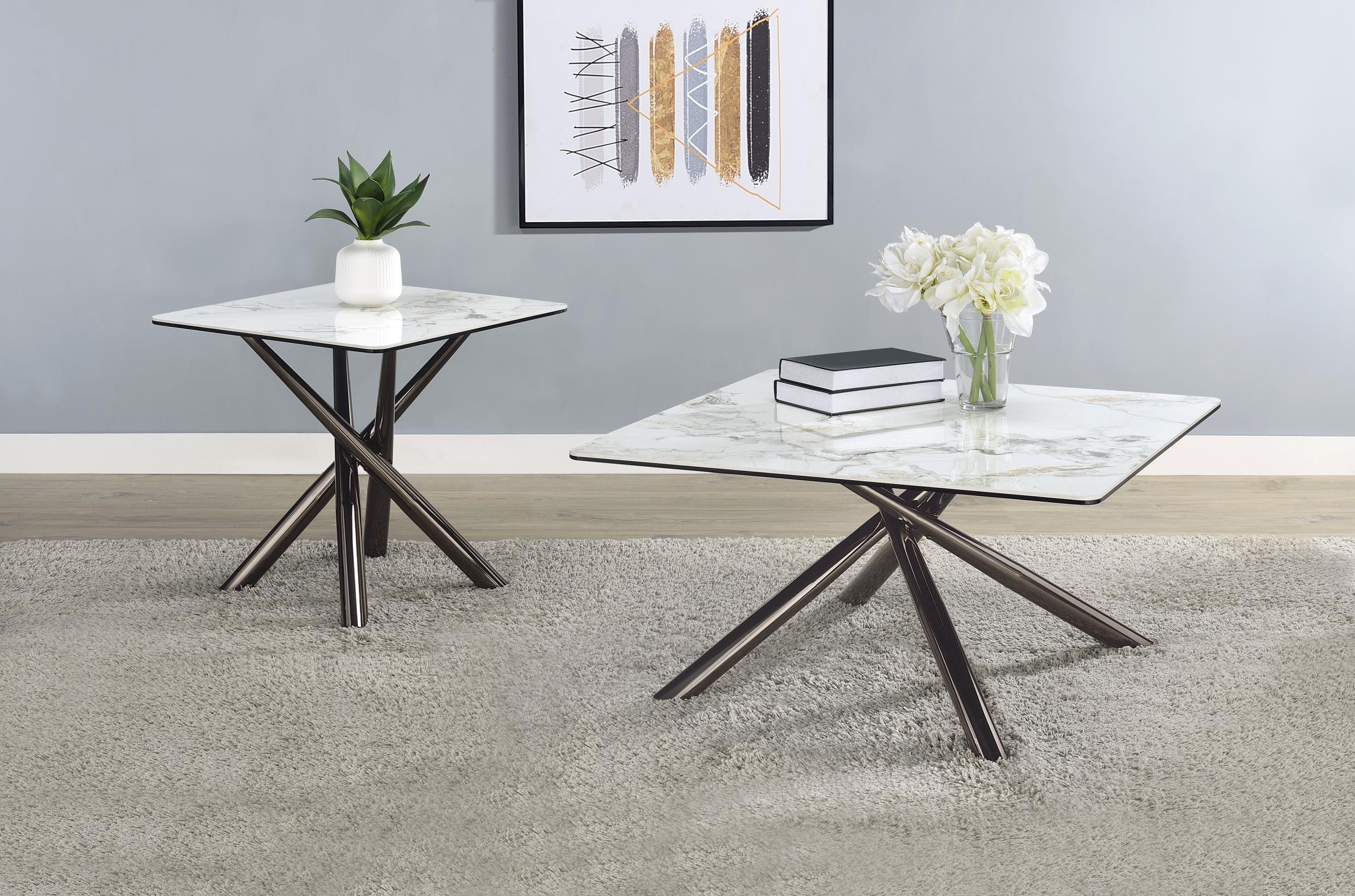 Carvell Mirage White Square Sintered Stone Top Coffee Table - Image 11