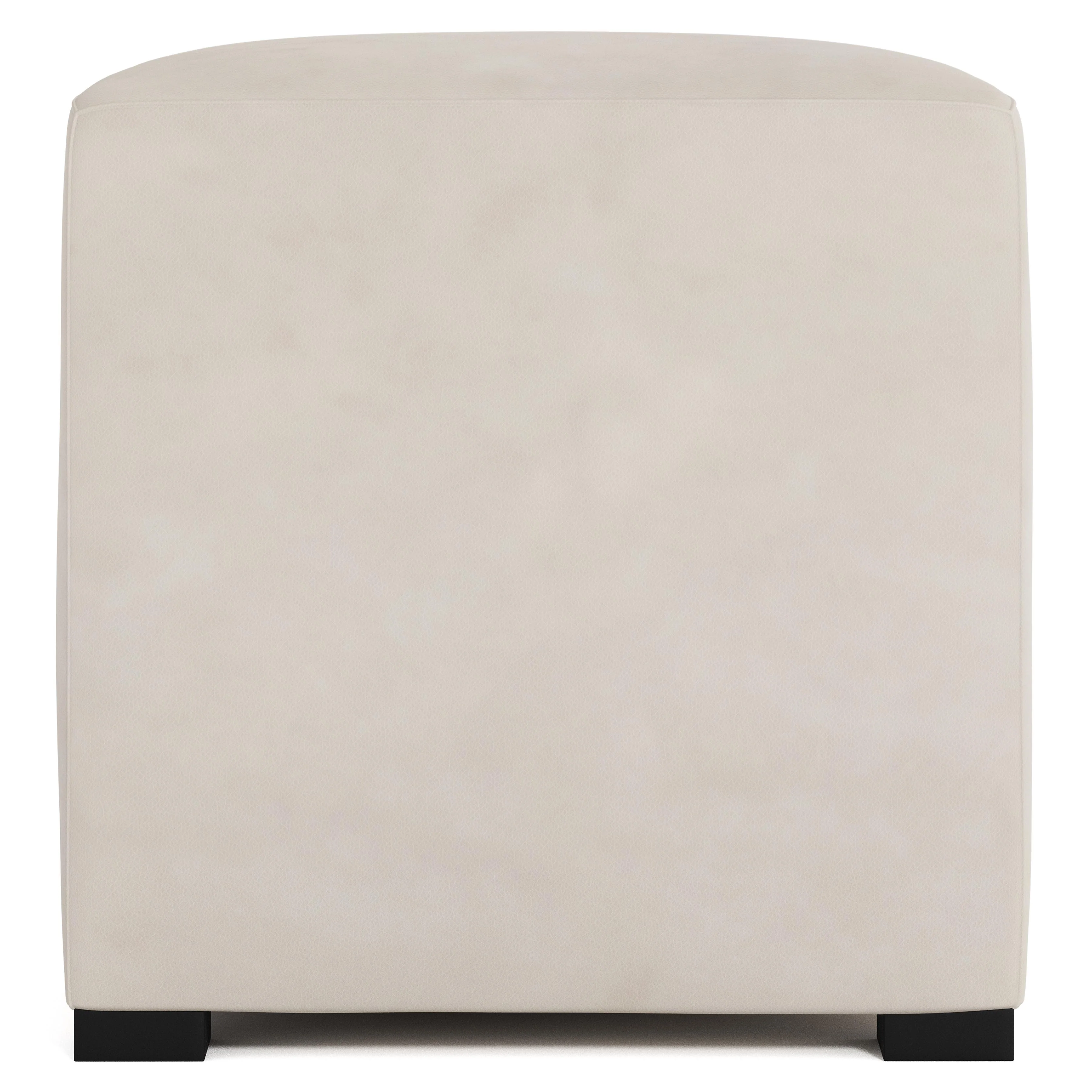 Casale White/Cream Leather Ottoman - Image 2