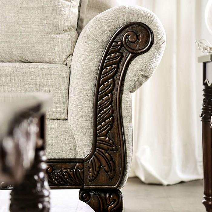 Cassani Walnut & Light Gray Stationary Sofa & Loveseat 2pc - Image 4