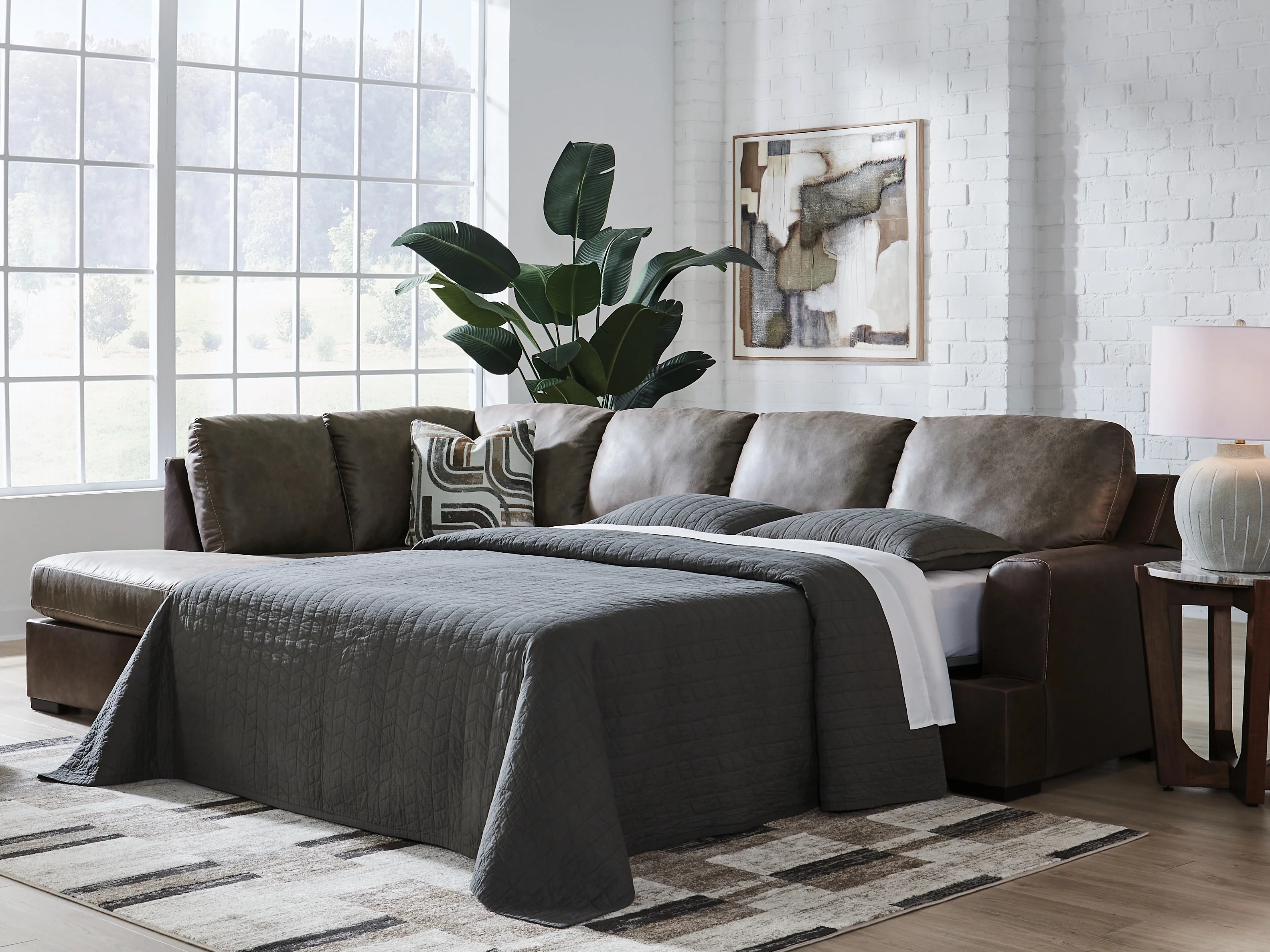 Castille Way Fossil 2-Piece Sleeper Sectional with Right Chaise - Image 2