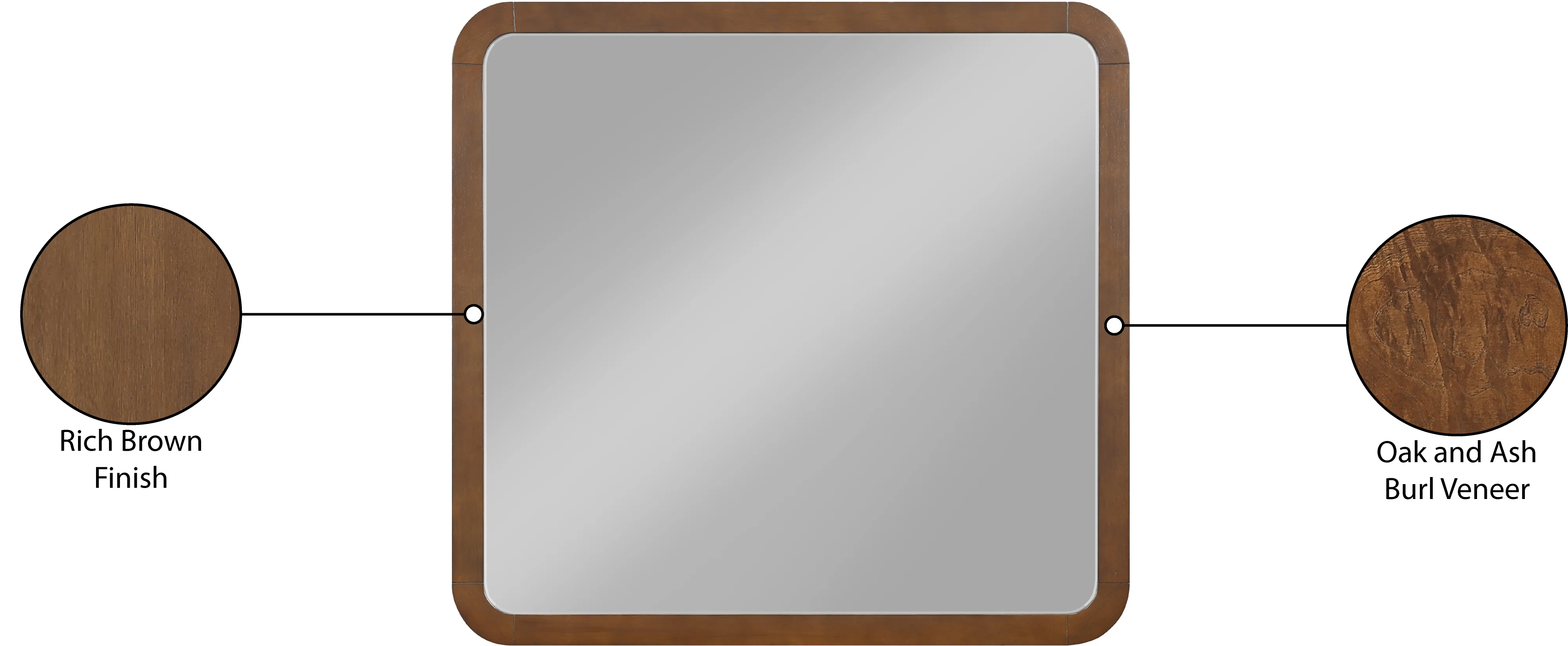Catalina Brown Wood And Veneer Mirror - Image 8