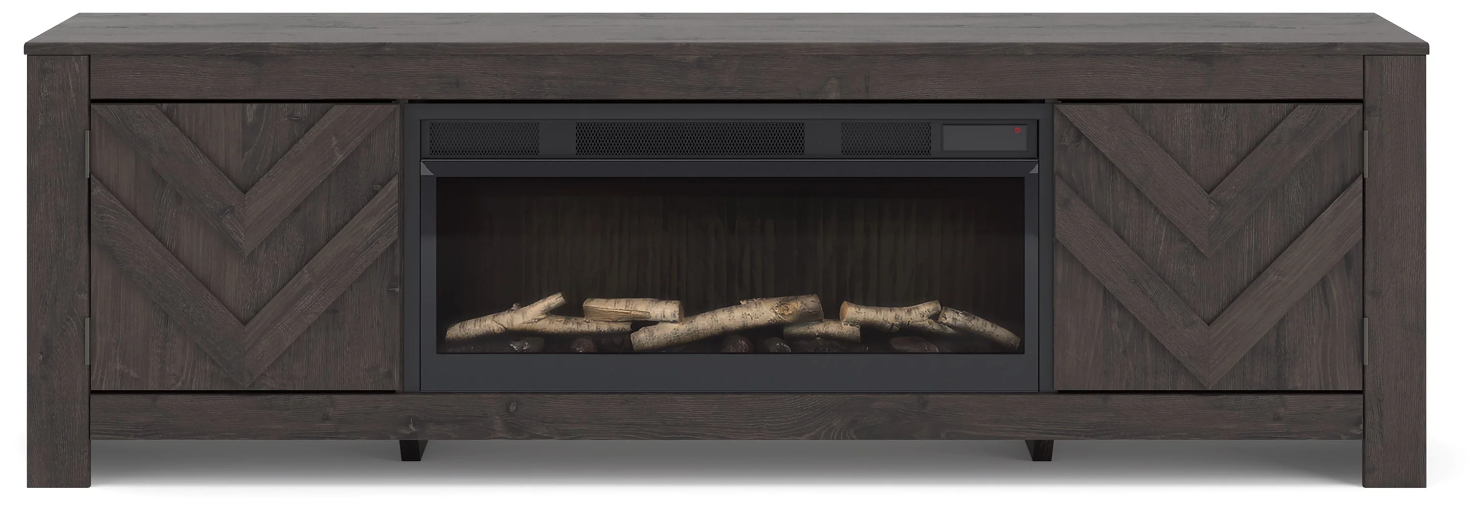 Cayboni Black 71" TV Stand with Electric Fireplace (Online Special Price) - Image 2
