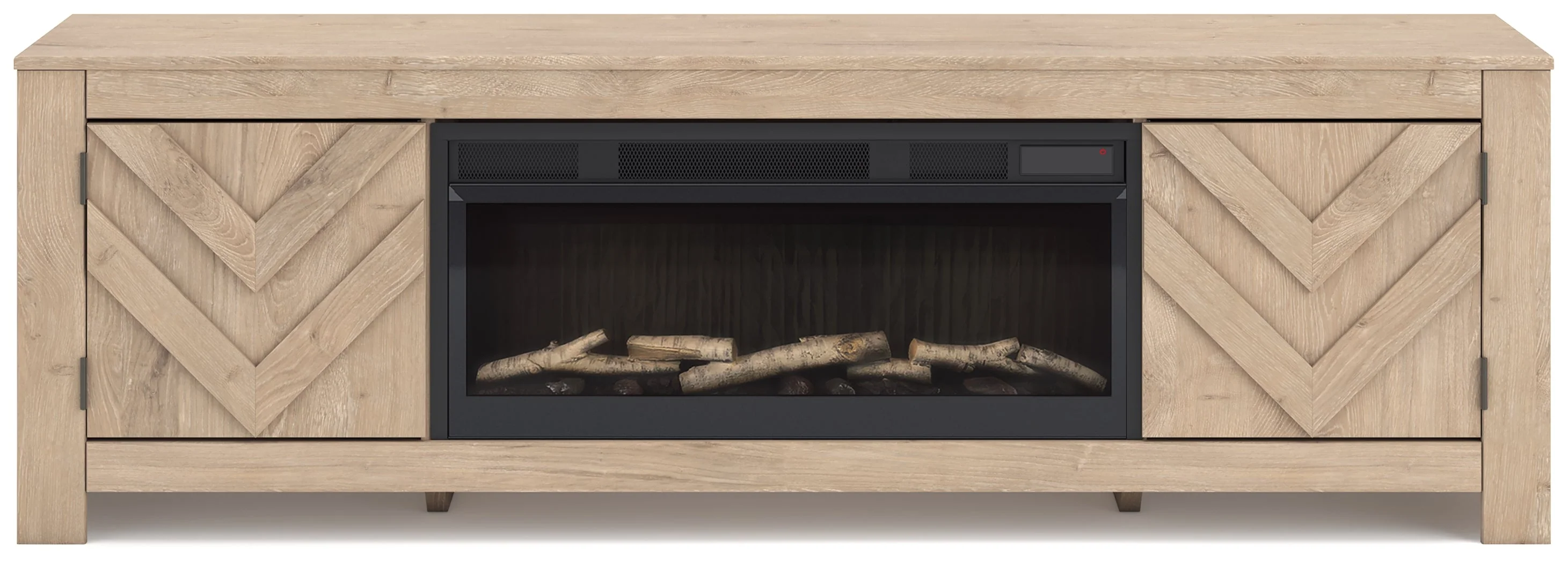 Cayboni Tan 71" TV Stand with Electric Fireplace (Online Special Price) - Image 5