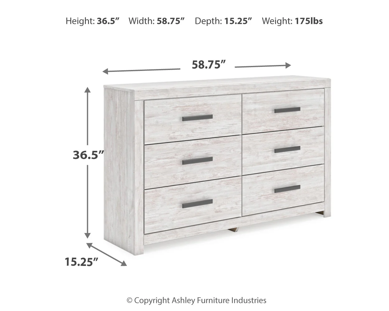 Cayboni Whitewash Full Panel Bed, Dresser and Nightstand (Online Special Price) - Image 10
