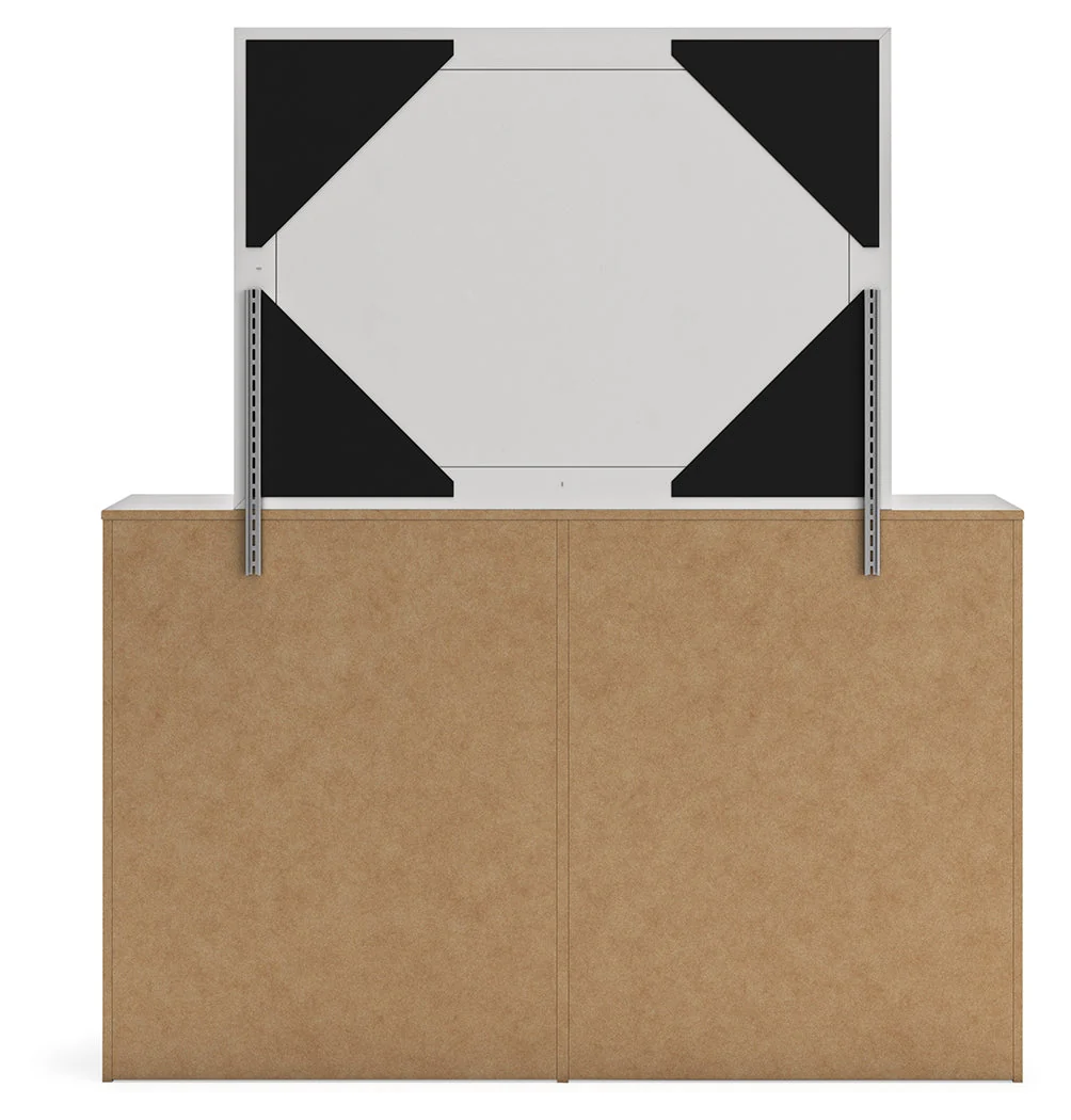 Cayboni Whitewash Full Panel Bedroom Set with Dresser, Mirror and Nightstand (Online Special Price) - Image 6