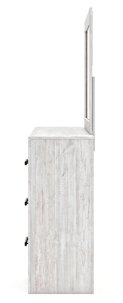 Cayboni Whitewash Full Panel Bedroom Set with Dresser, Mirror, Chest and 2 Nightstands - Image 7