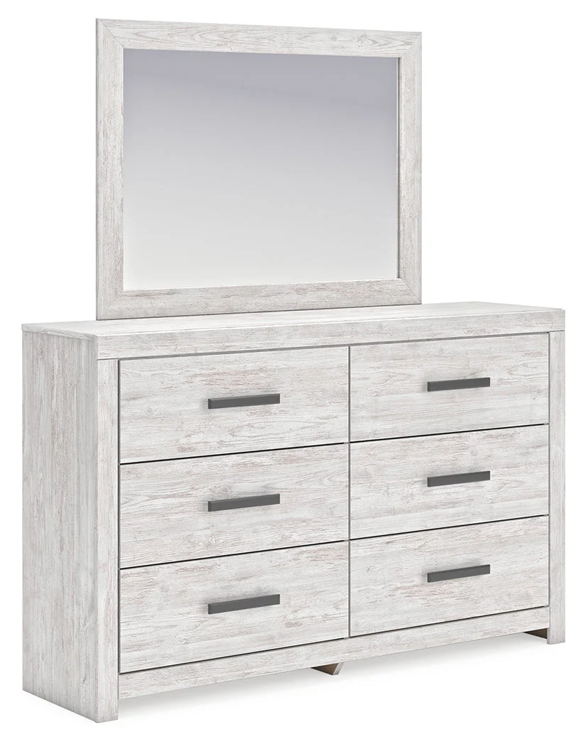 Cayboni Whitewash King Panel Bedroom Set with Dresser, Mirror, Chest and 2 Nightstands (Online Special Price) - Image 3