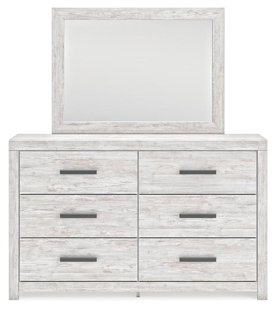 Cayboni Whitewash King Panel Bedroom Set with Dresser, Mirror, Chest and 2 Nightstands - Image 2