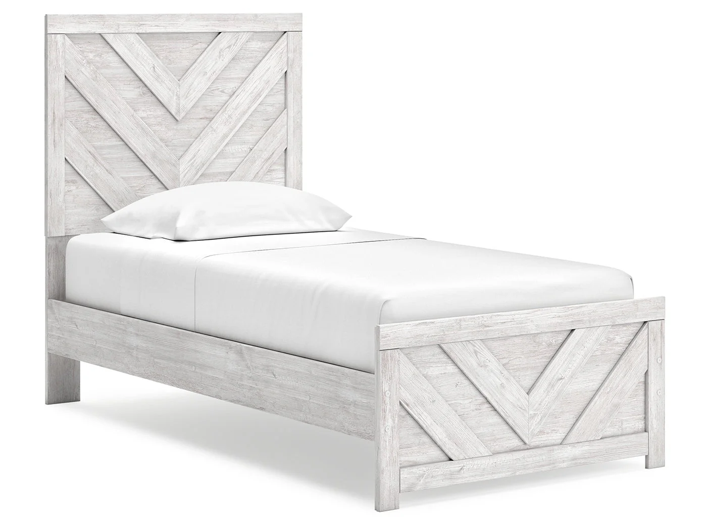 Cayboni Whitewash Twin Panel Youth Bed (Online Special Price)