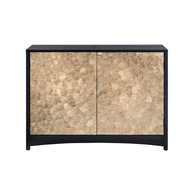 Cayman Black/Gold Capiz Shell 2 Door Cabinet - Image 3