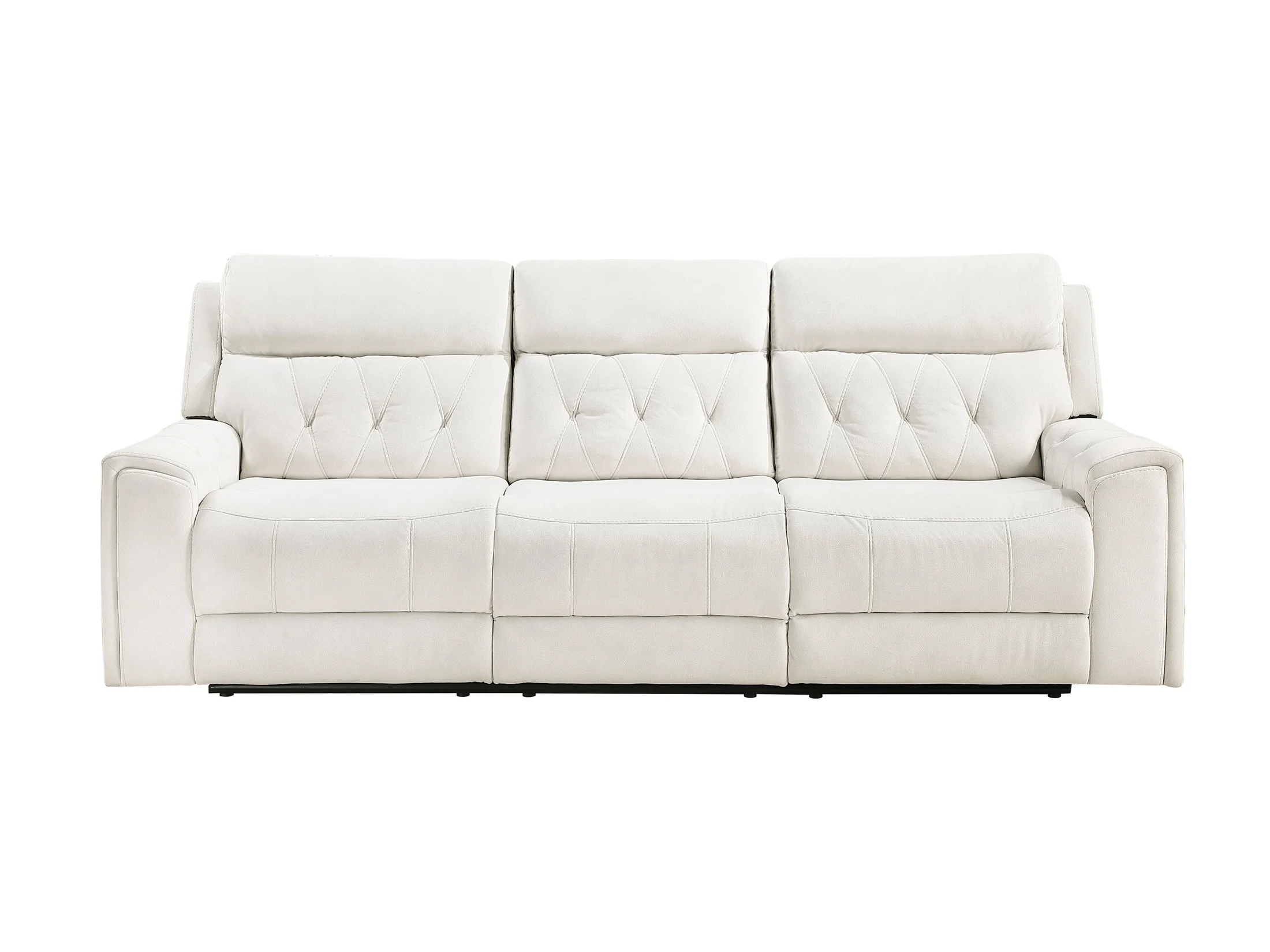 Celeste Beige Power Double Reclining Sofa with Power Headrests