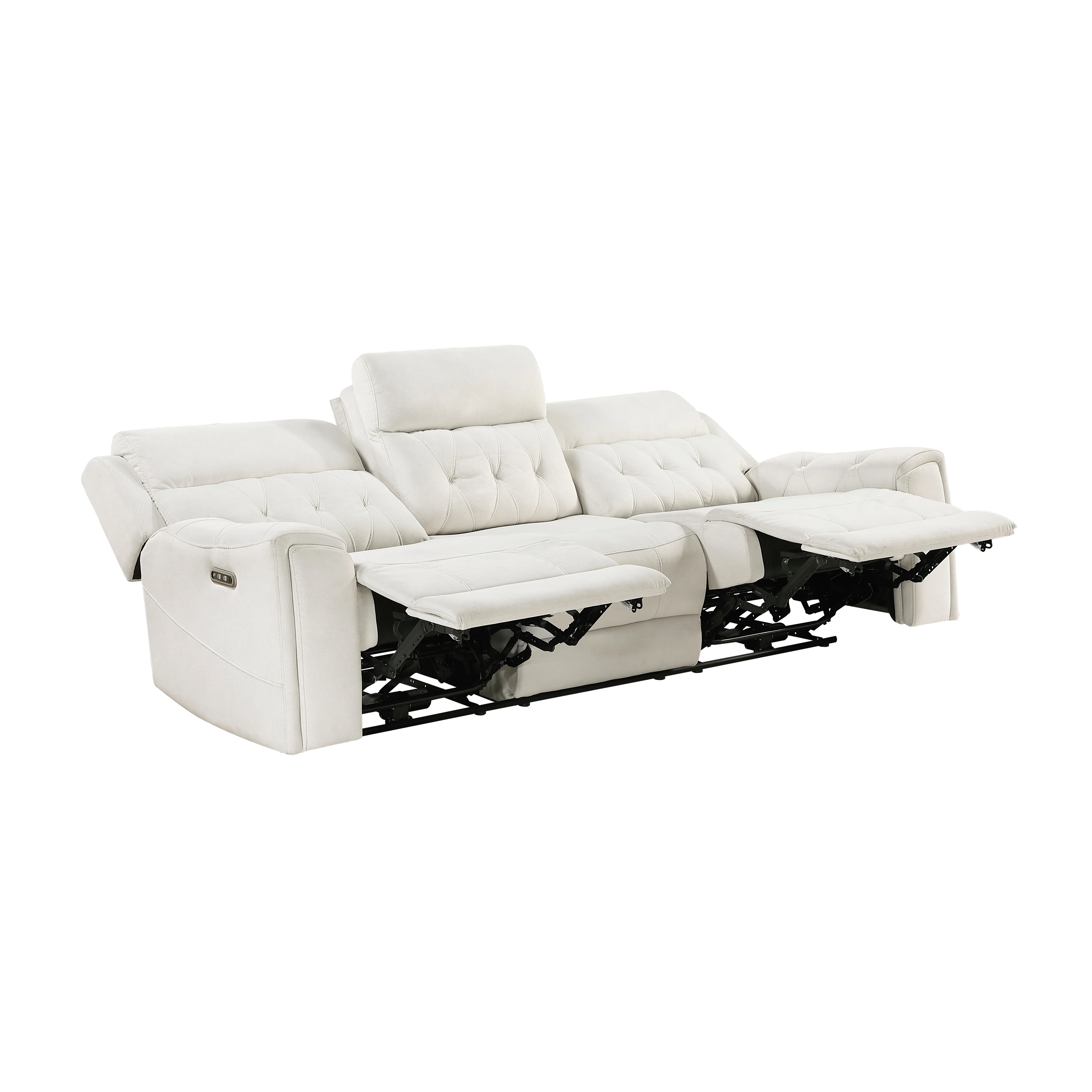 Celeste Beige Power Double Reclining Sofa with Power Headrests - Image 4