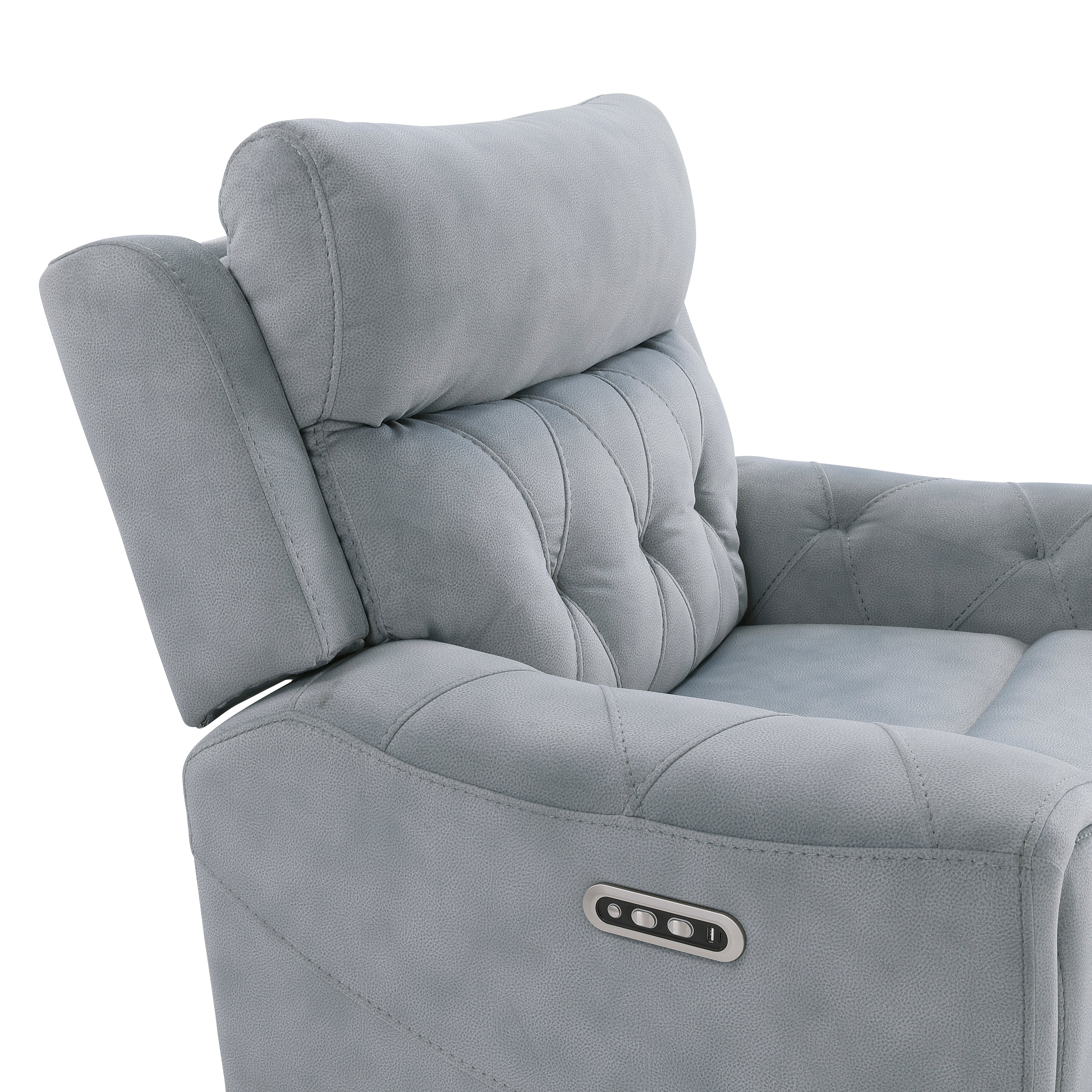 Celeste Gray Power Double Reclining Loveseat - Image 5