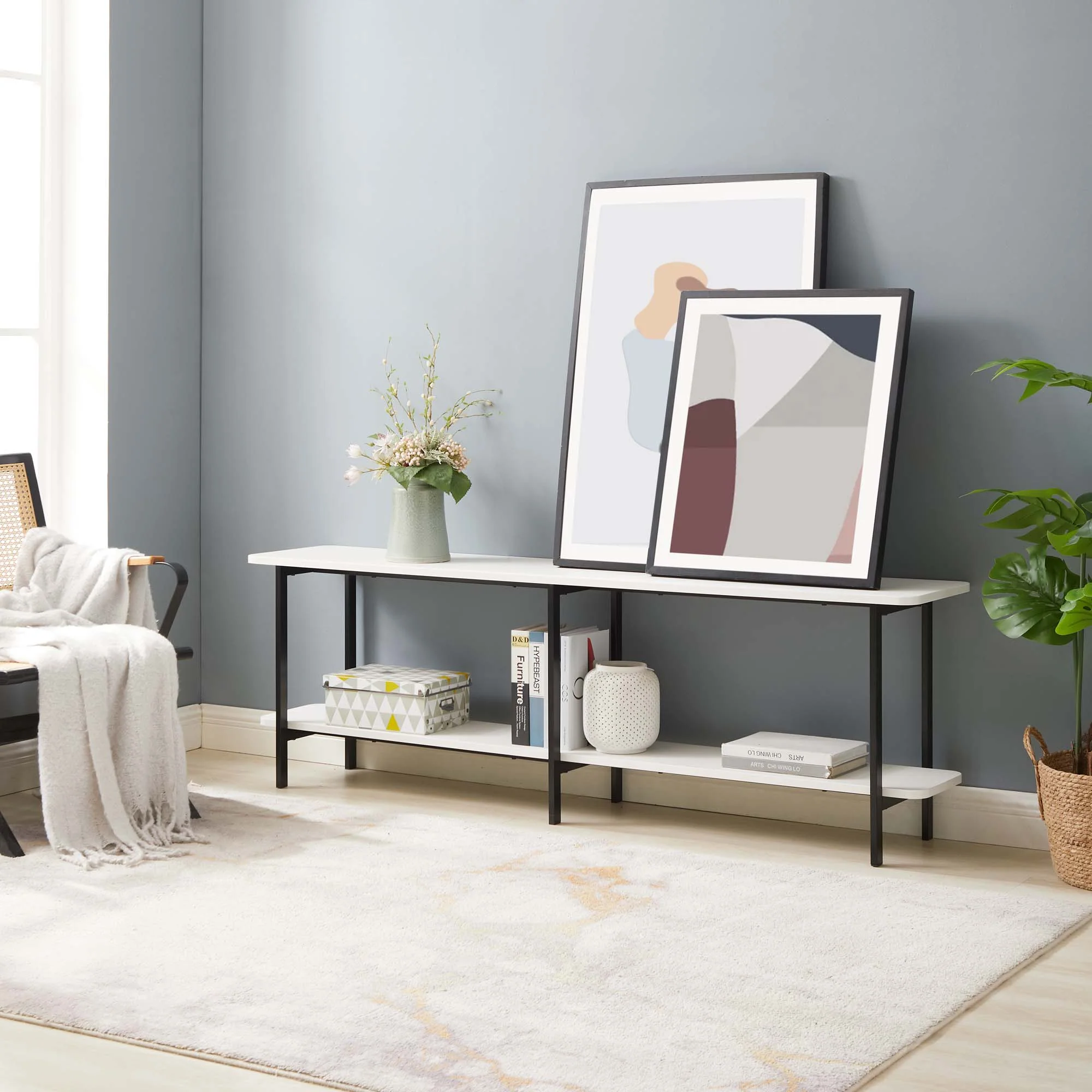 Celine Side Table Console in White - Image 2