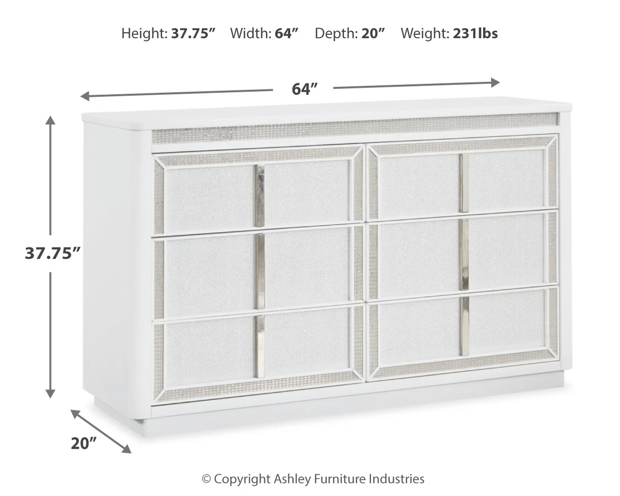 Chalanna White Queen Storage Bed, Dresser and 2 Nightstands (Online Special Price) - Image 6