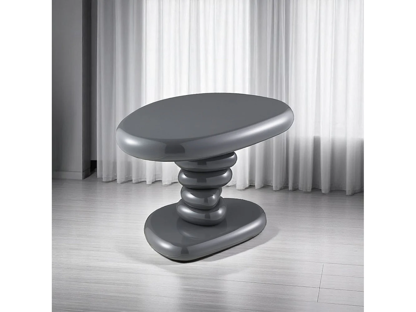 Charlene Gray High Gloss End Table