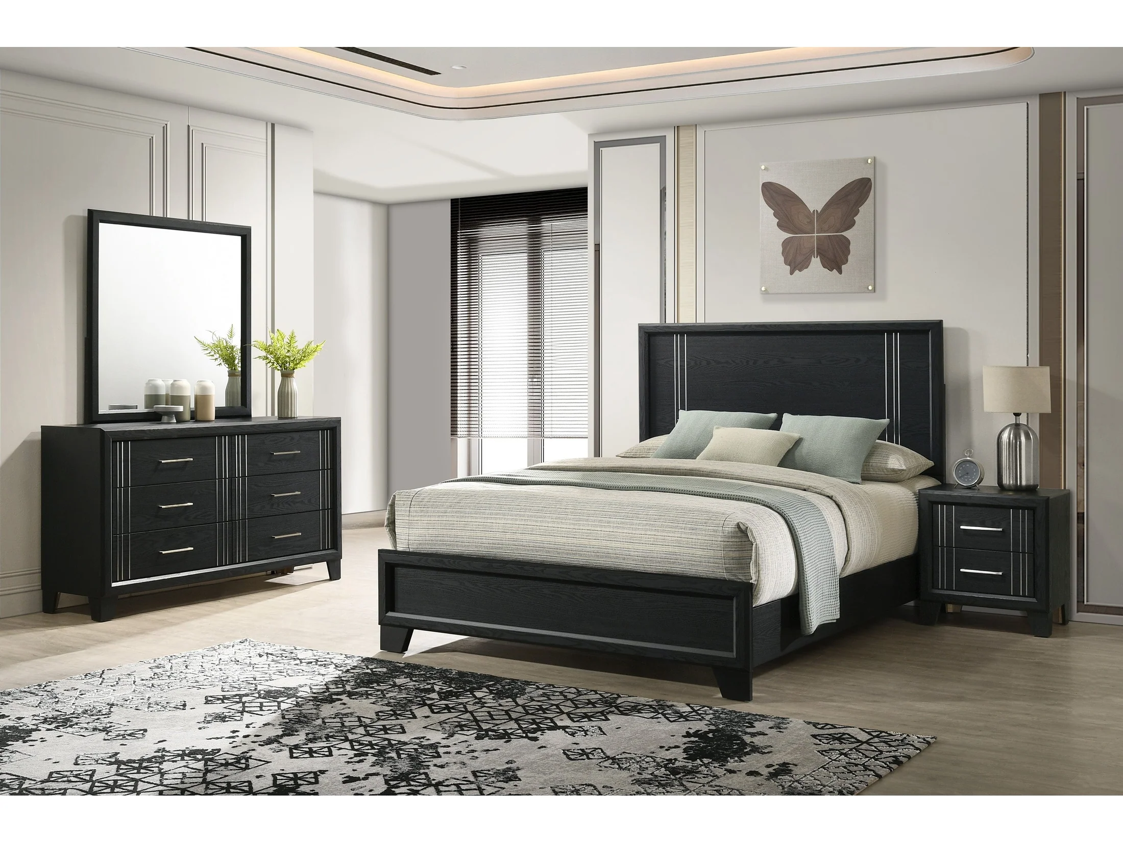 Charlie Charcoal Panel Bedroom Set