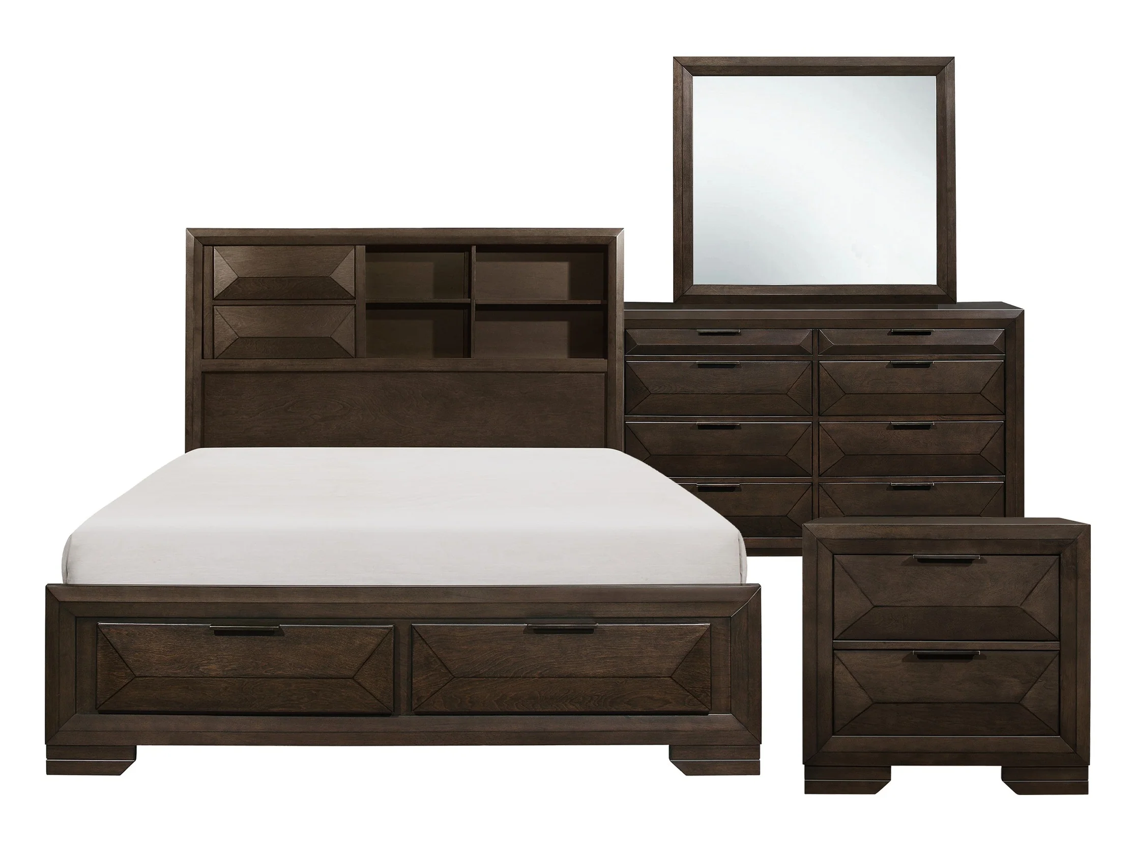 Chesky Warm Espresso 4-piece Queen Bedroom Set