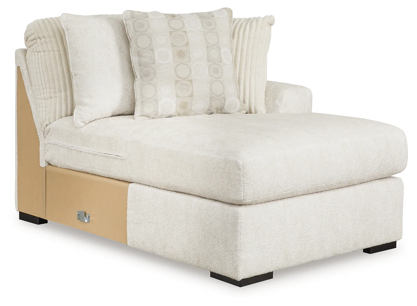 Chessington Ivory 4-Piece Sectional and Oversized Accent Ottoman - Image 2