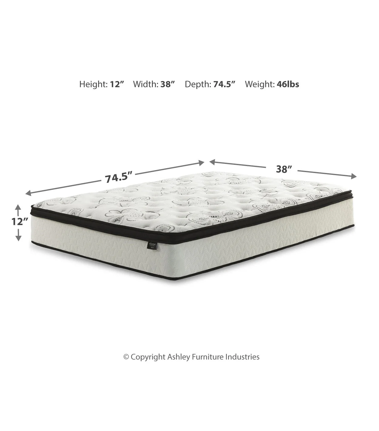 Chime 12 Inch Hybrid Ultra Plush Twin Mattress in a Box (Online Special Price) - Image 3