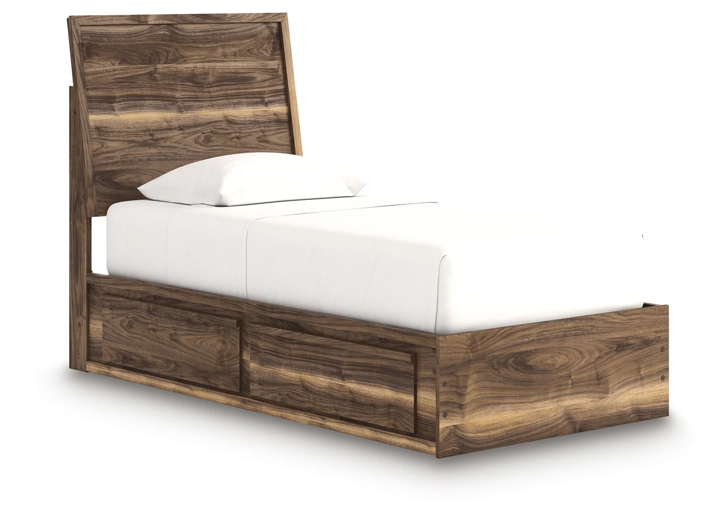 Chirason Brown Twin Panel Bed with Storage - Image 2