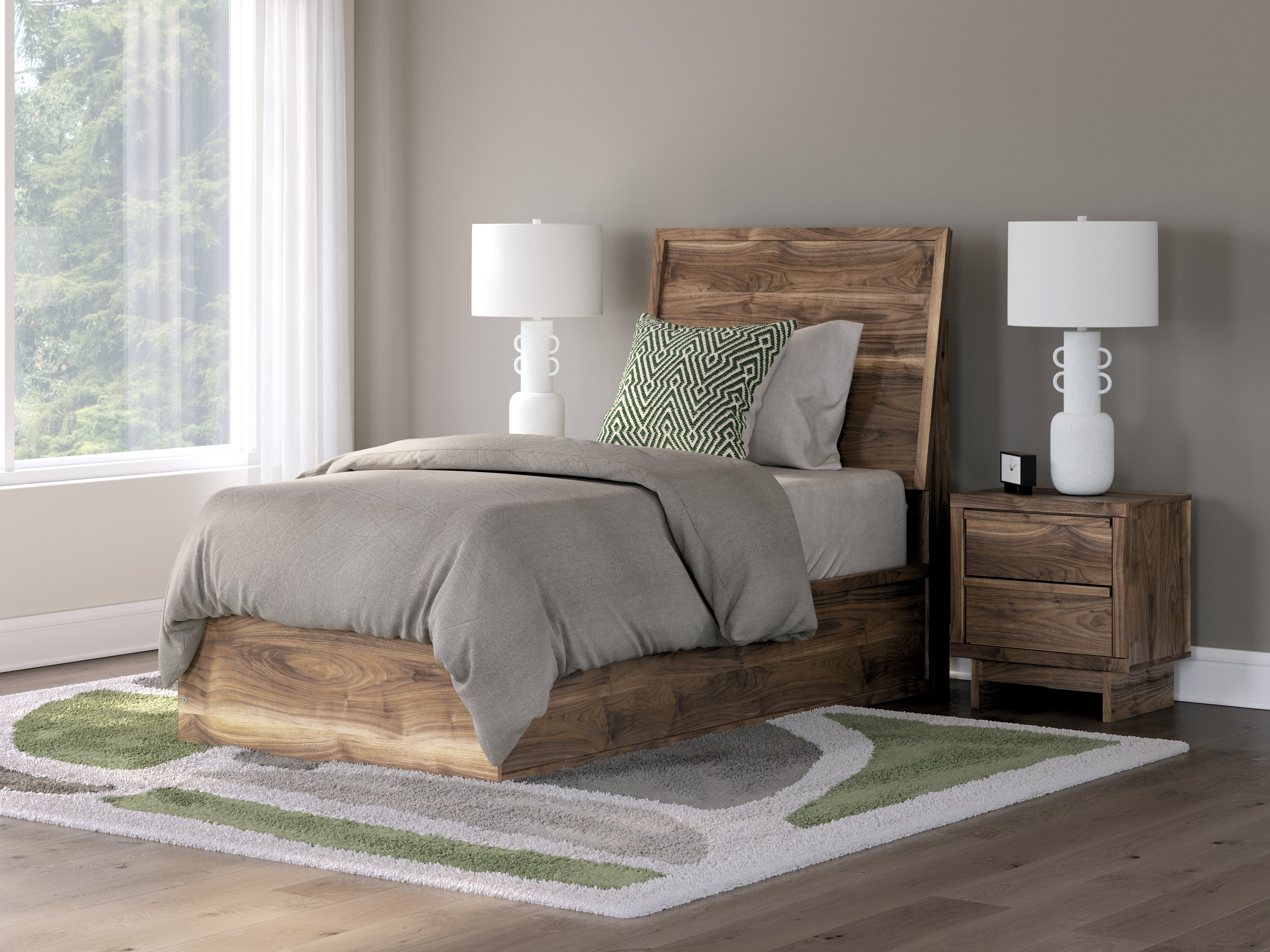 Chirason Brown Twin Panel Platform Bed, Dresser and Mirror (Online Special Price) - Image 16