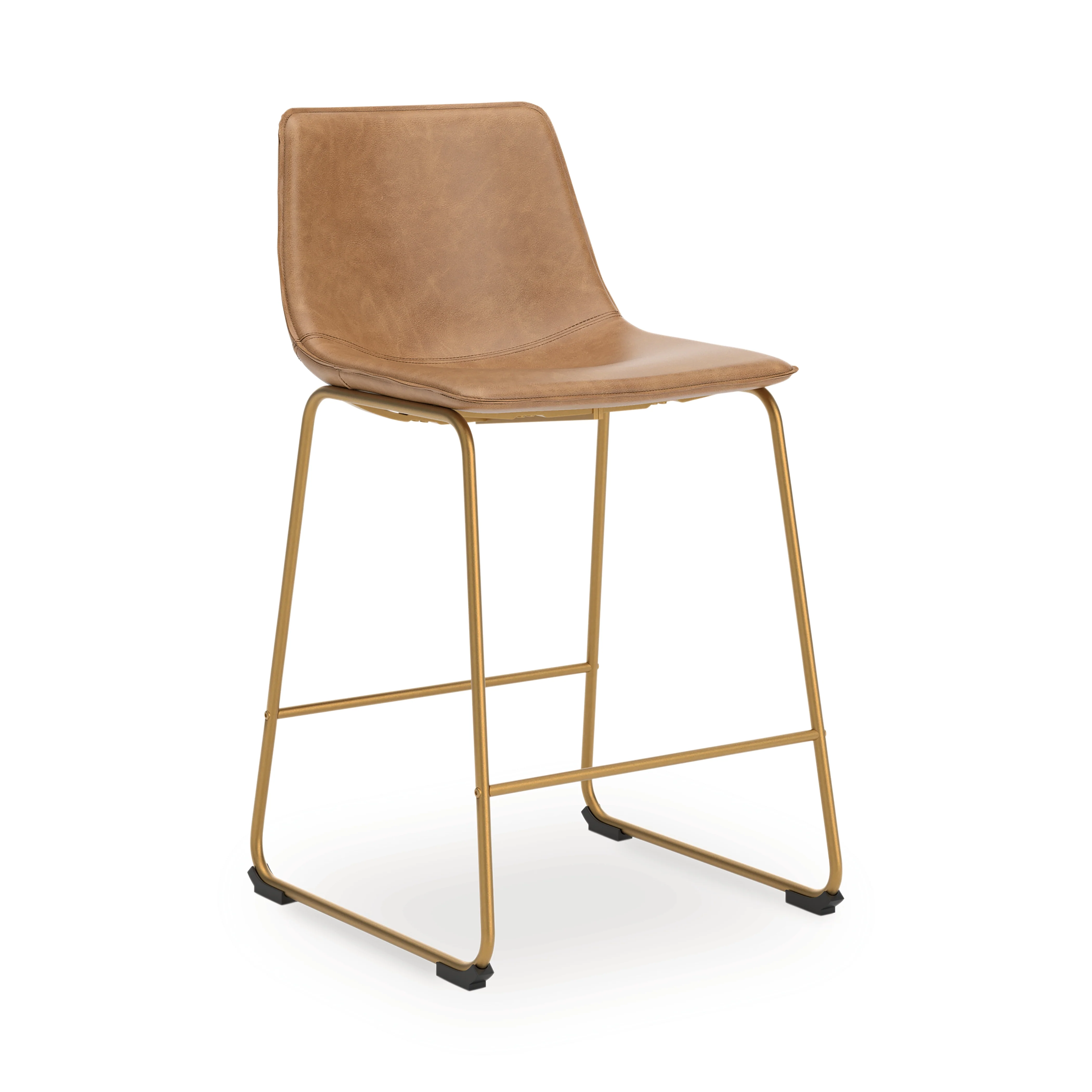 Ciabori Toast/Gold Upholstered Barstool (Set of 2) - Image 3