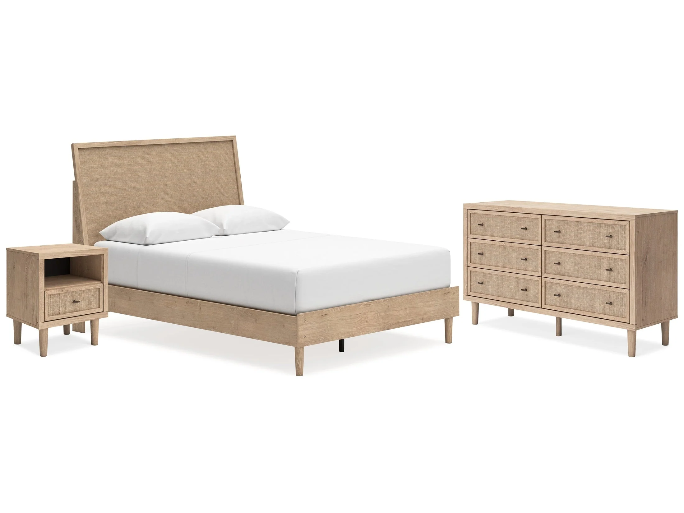 Cielden Two-tone Queen Panel Bed & Dresser & Nightstand (Online Special Price)