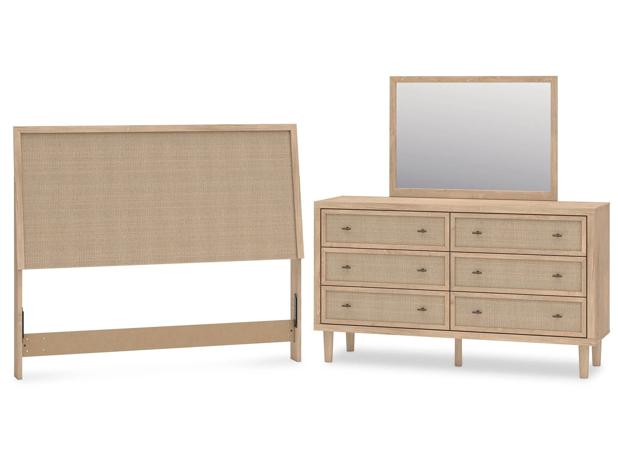 Cielden Two-tone Queen Panel Headboard & Dresser & Mirror (Online Special Price)
