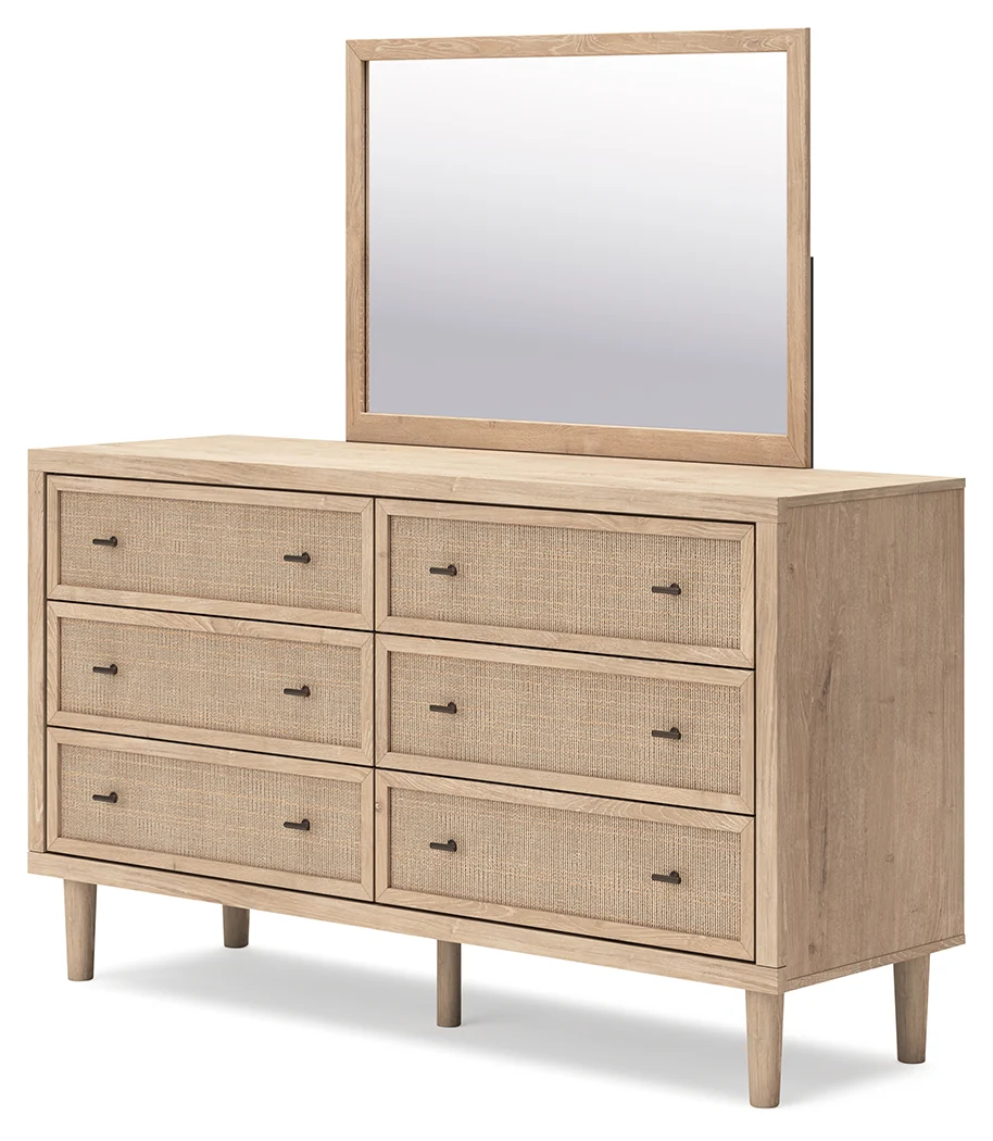 Cielden Two-tone/Soft Gray Queen Upholstered Bed, Dresser and Mirror (Online Special Price) - Image 8