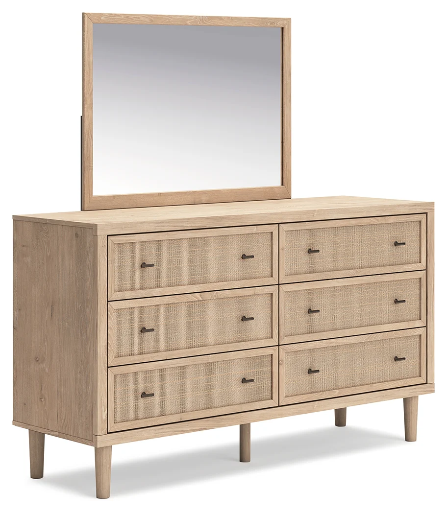 Cielden Two-tone Twin Panel Bed, Dresser and Mirror - Image 3