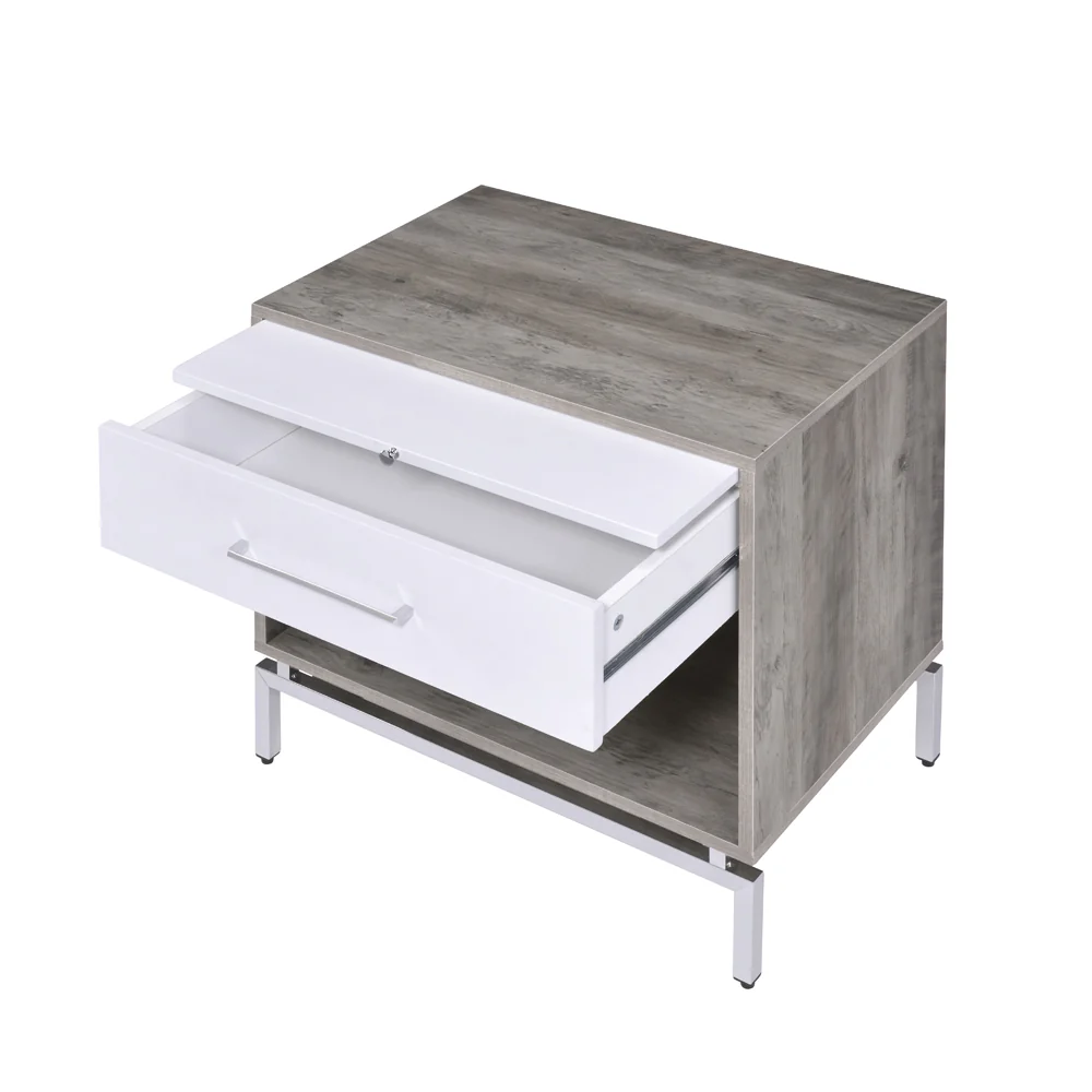 Cistus Weathered Gray Oak & White Accent Table - Image 3