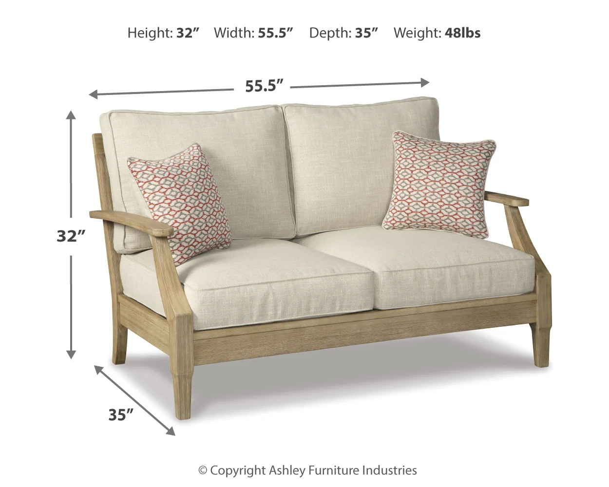 Clare View Beige Outdoor Sofa, Loveseat and Lounge Chair - Image 15