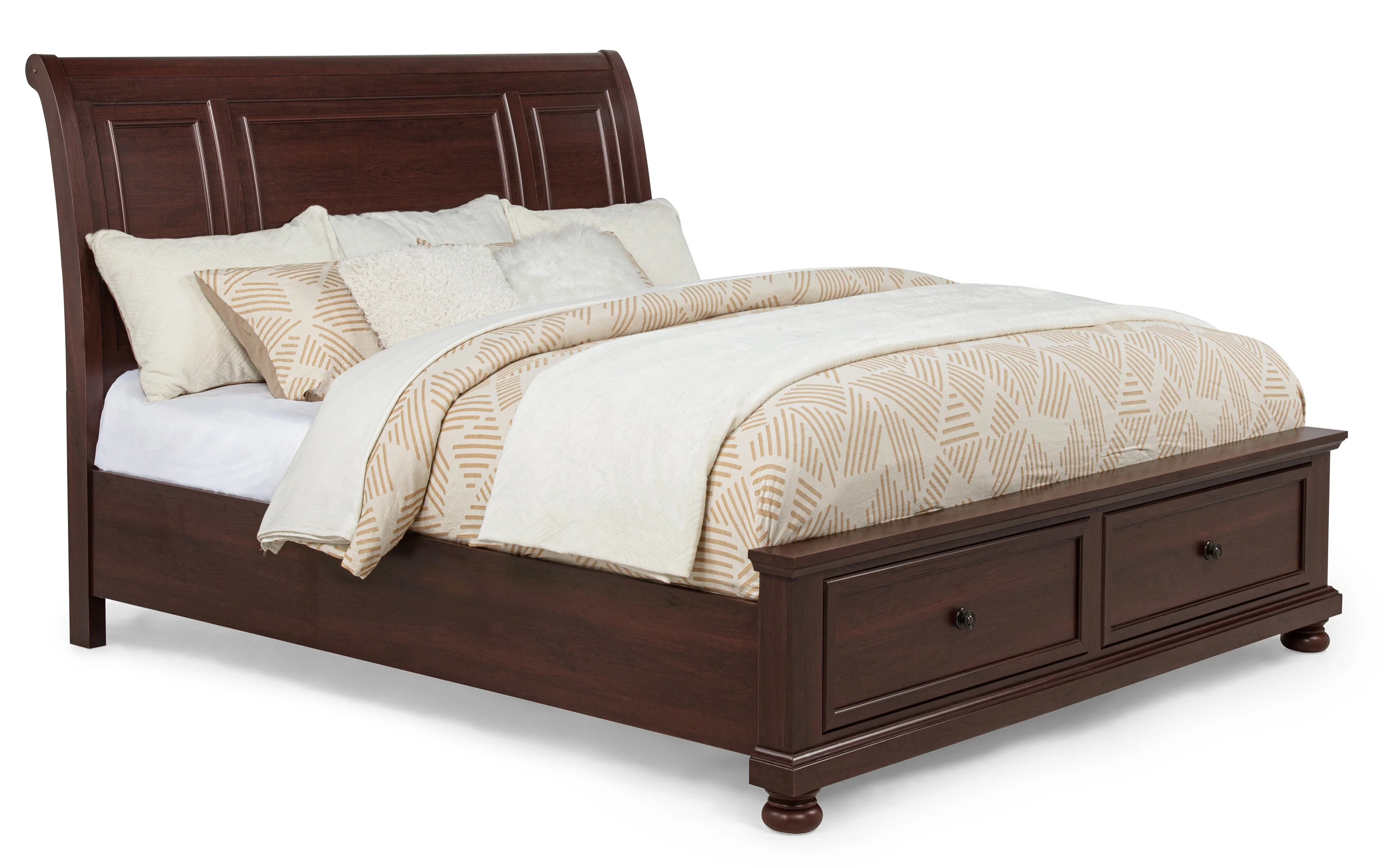 Claribelle Cherry King Storage Sleigh Bed