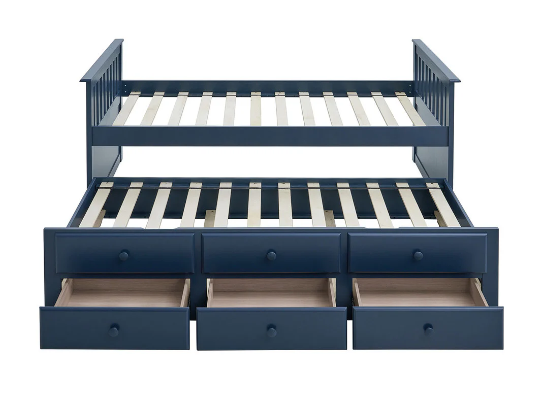 Clemens Midnight Blue Twin Captain Bed w/ Trundle - Image 4
