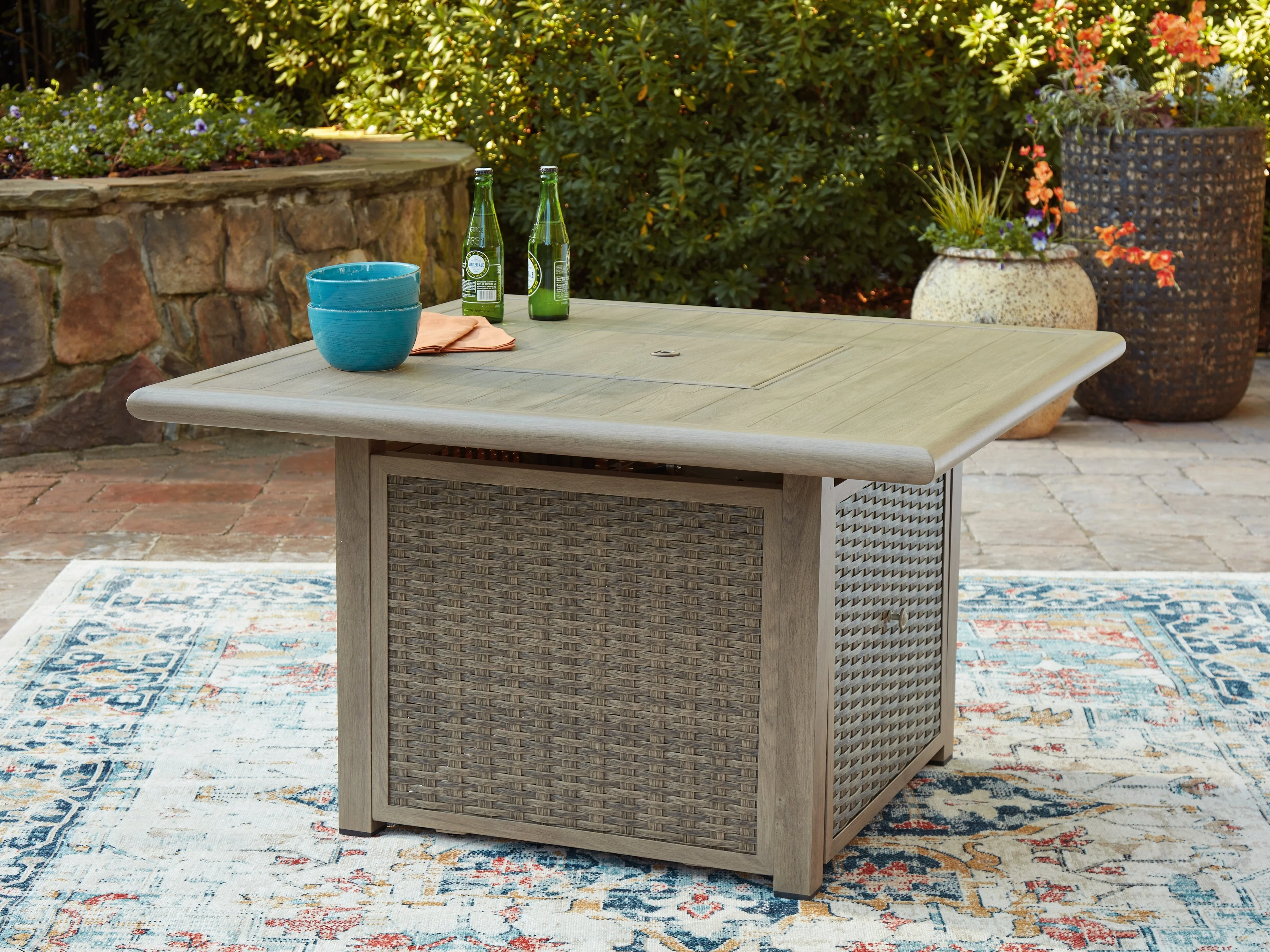 Cliff Trails Beige Fire Pit Table (Online Special Price) - Image 7