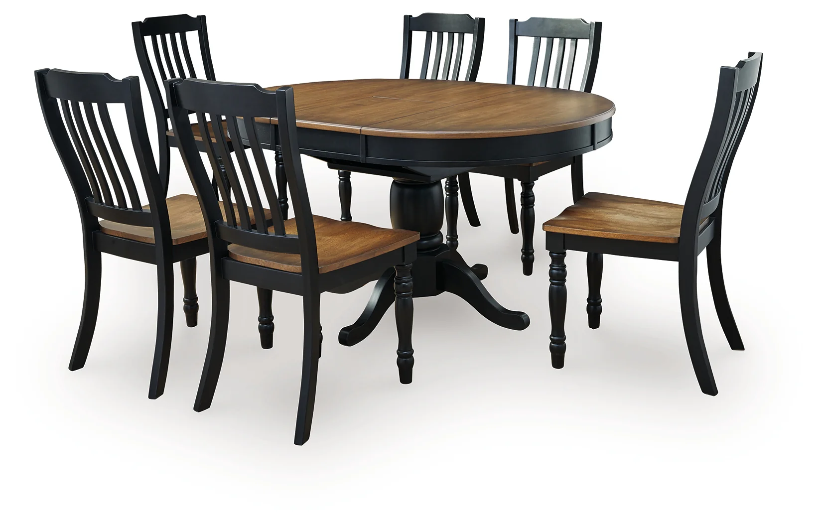 Clorazi Black/Brown Extension Dining Table and 6 Chairs (Online Special Price) - Image 2