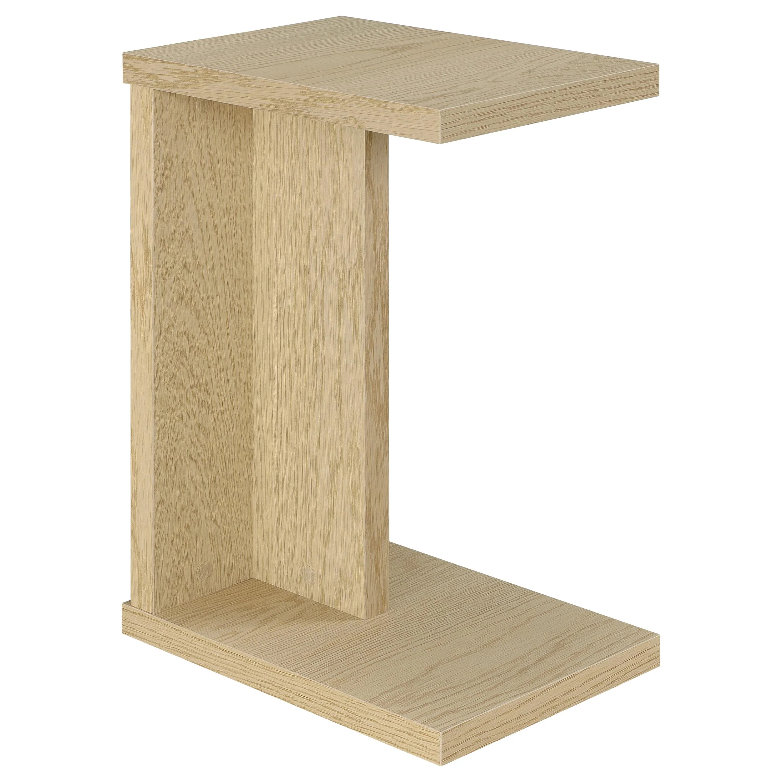 Clower Light Oak Engineered Wood C-Shaped Sofa Side Table - Image 2